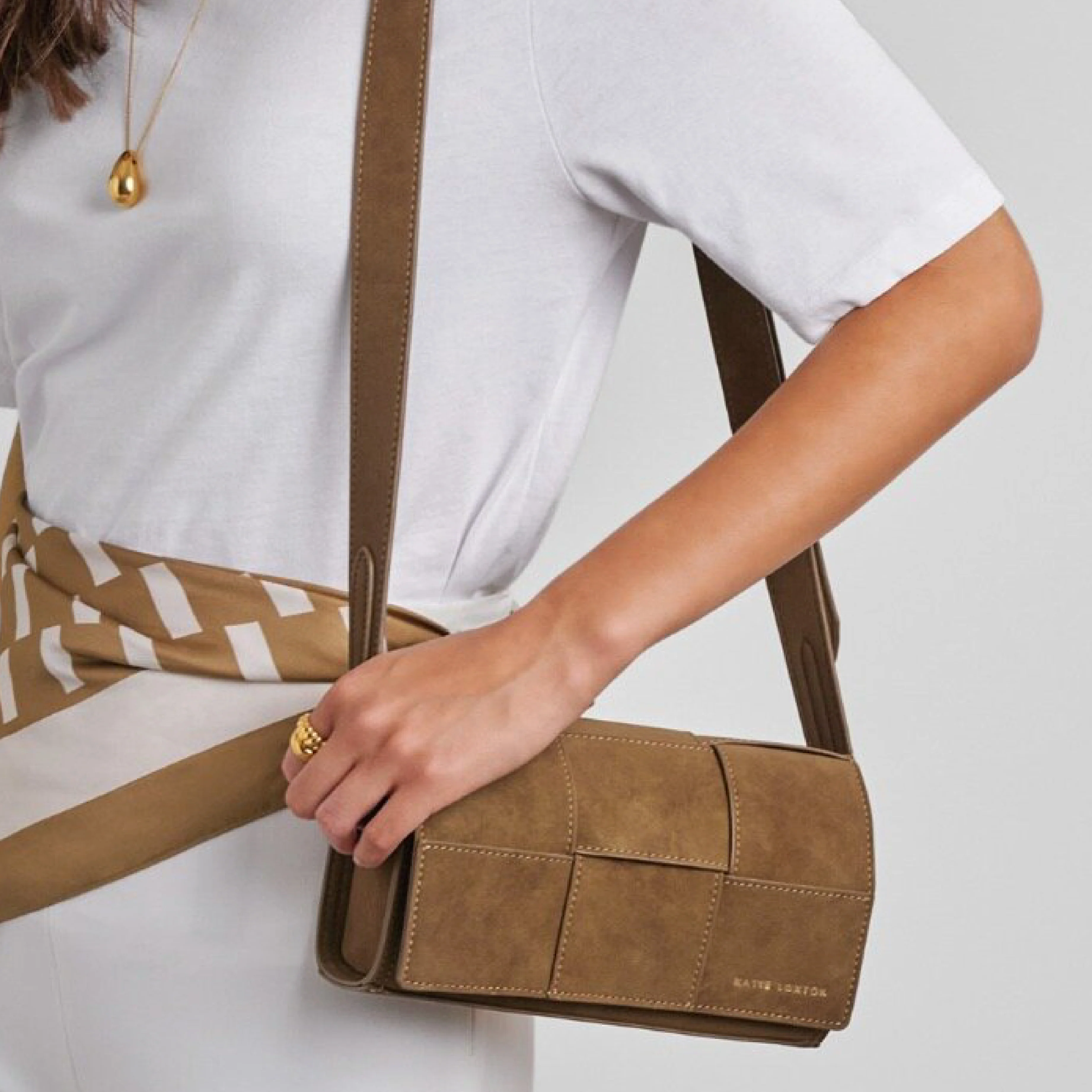 Taya Suedette Crossbody Bag | Caramel - Image 2