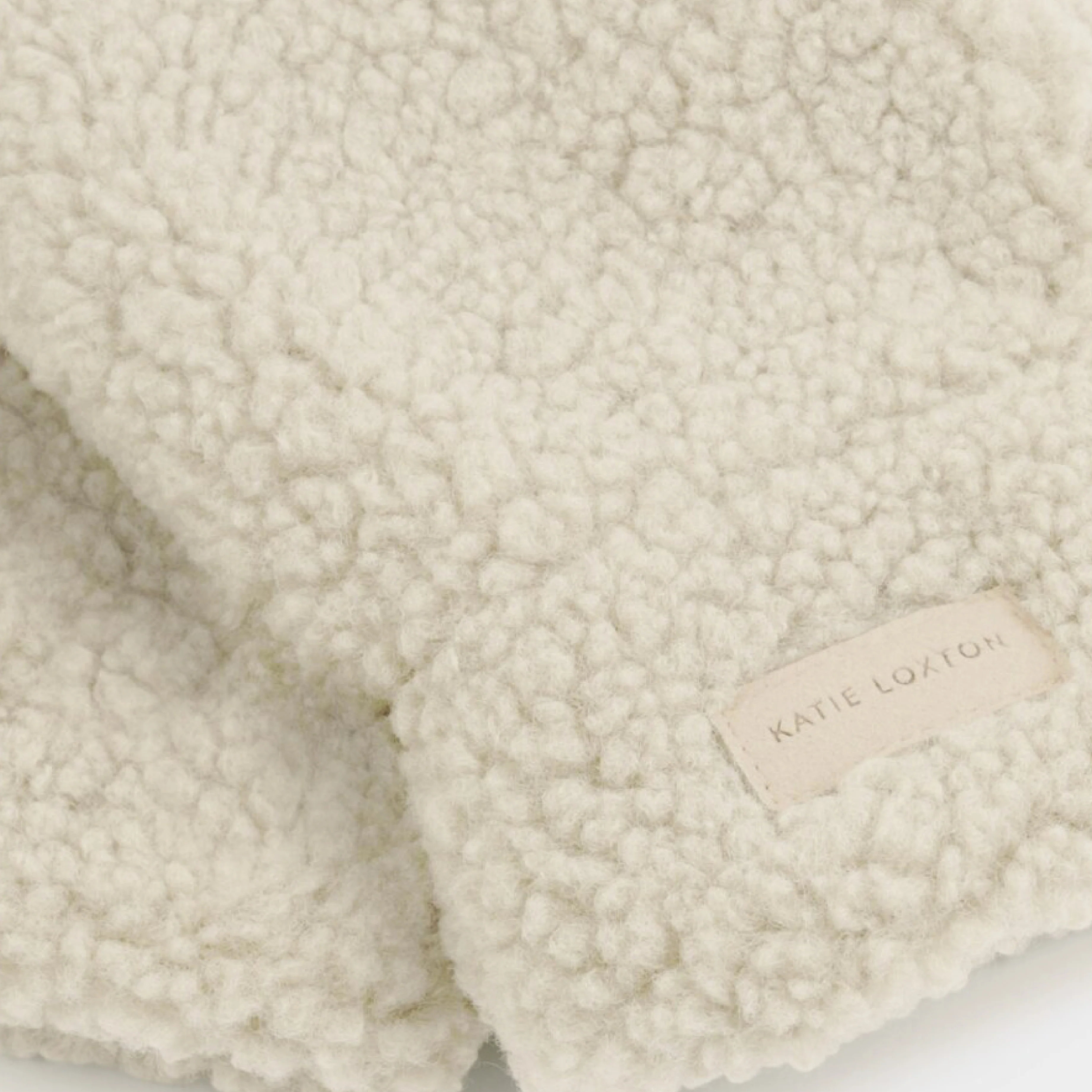 Teddy Mittens with Cord | Cream - Image 4