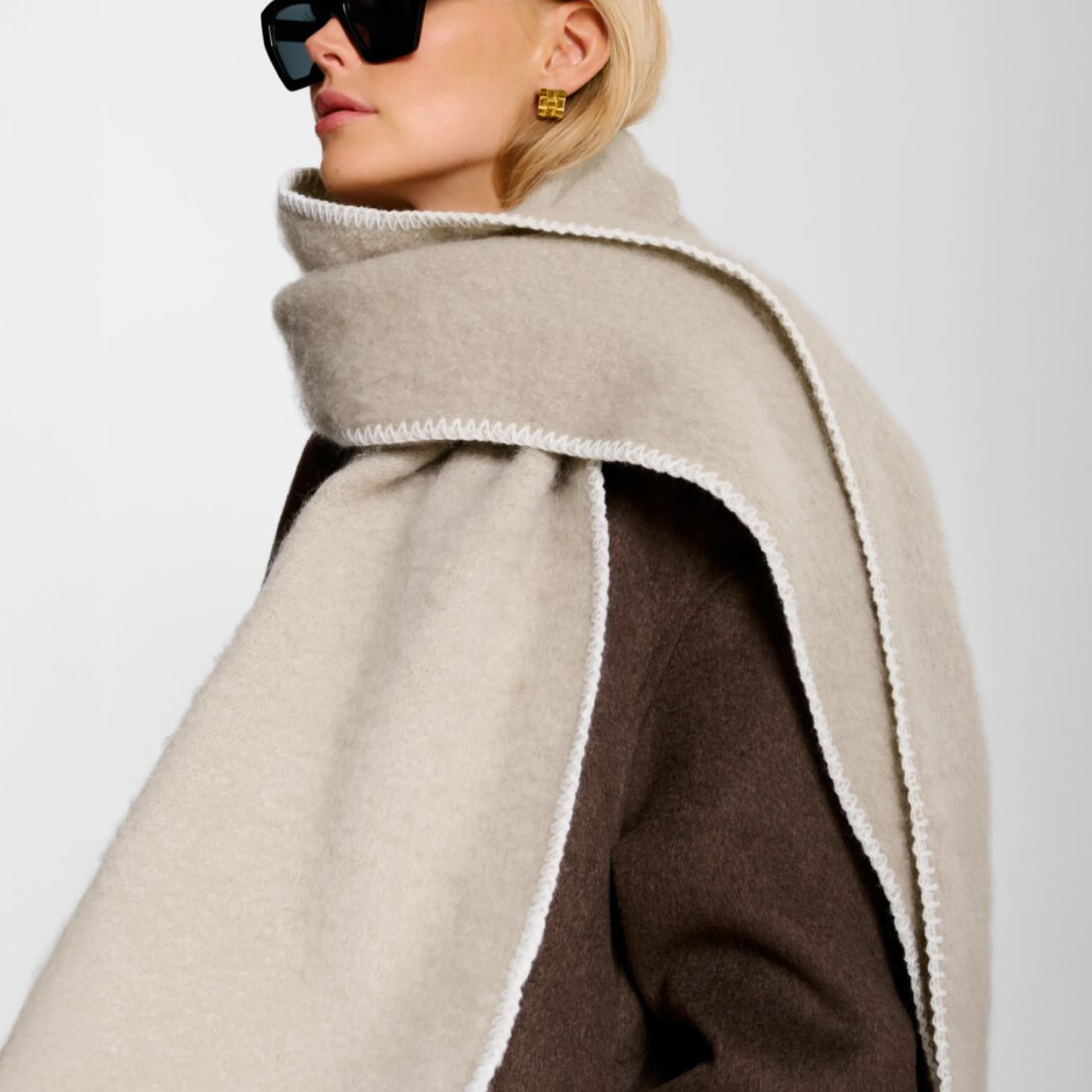 Whipstitch Scarf | Taupe - Image 5