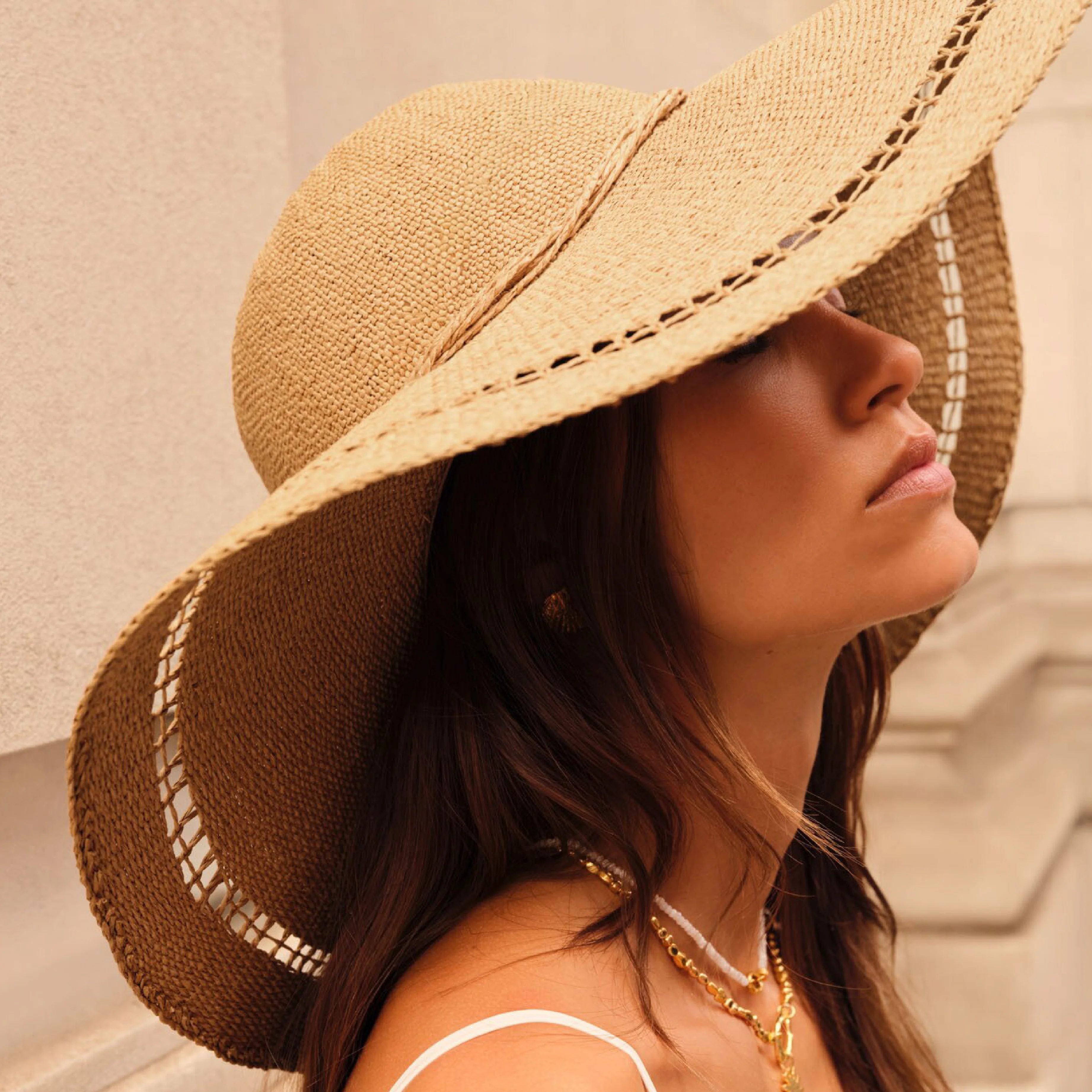 Wide Brim Floppy Straw Hat | Natural - Image 4