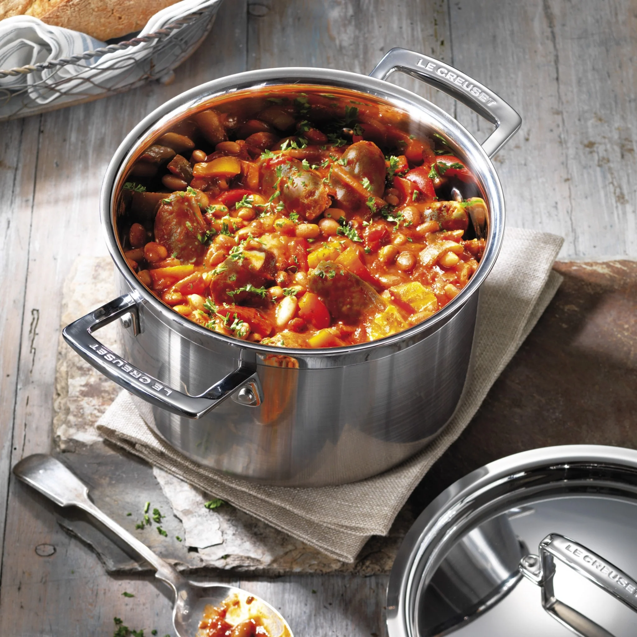 3-Ply Stainless Steel Deep Casserole Dish with Lid | 24cm - Image 2