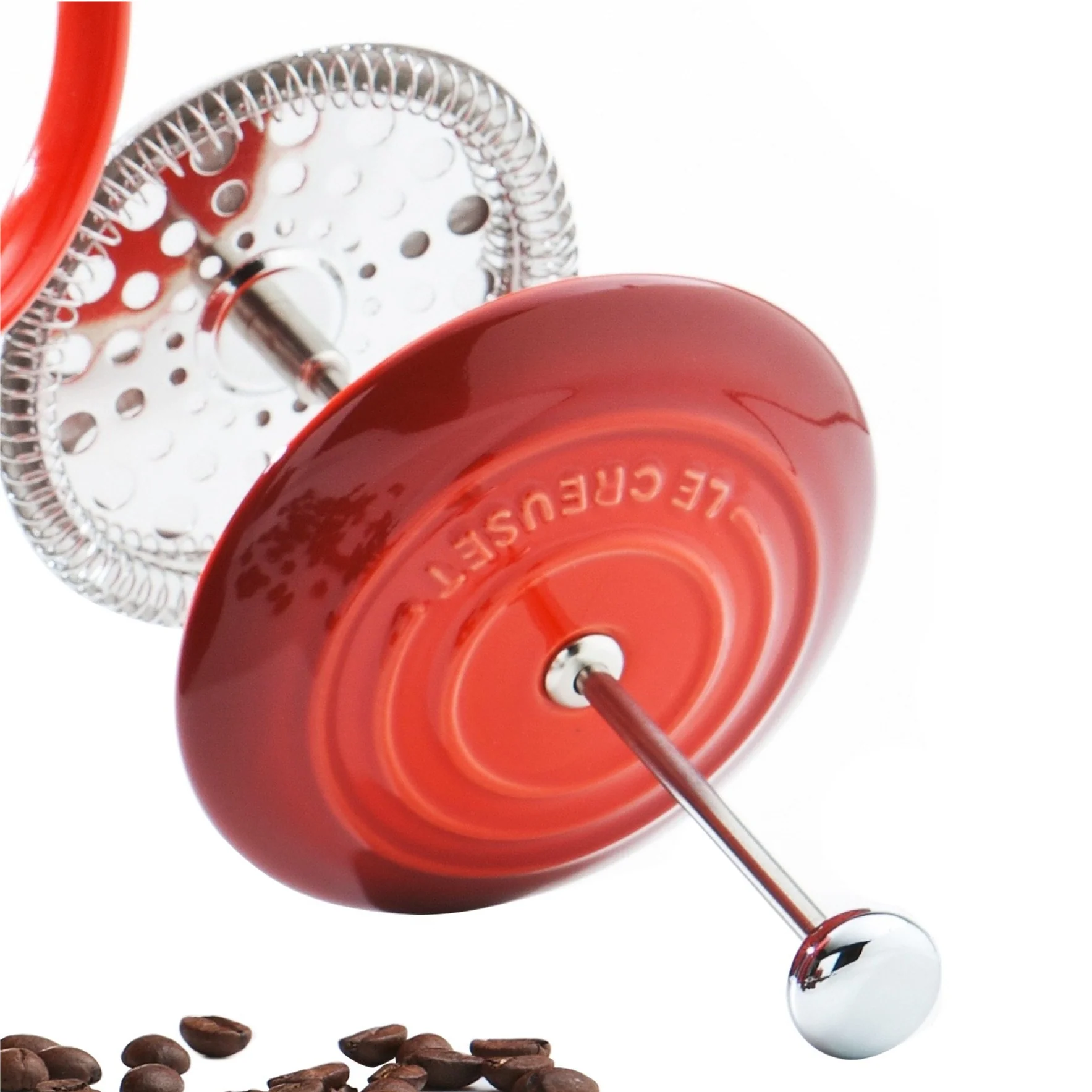 Cafetiere with Metal Press | Stoneware | Cerise - Image 3
