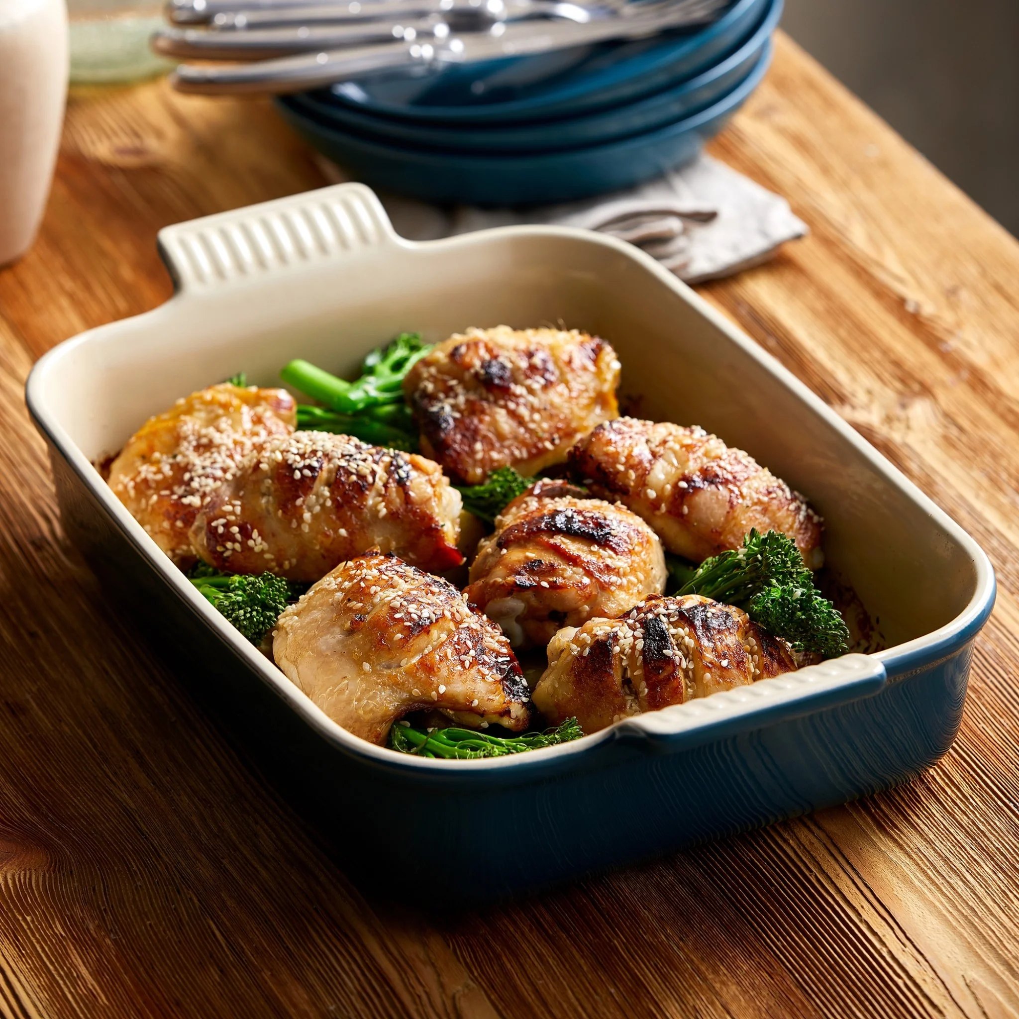 Deep Rectangular Heritage Dish | Stoneware | Deep Teal | 26cm - Image 2
