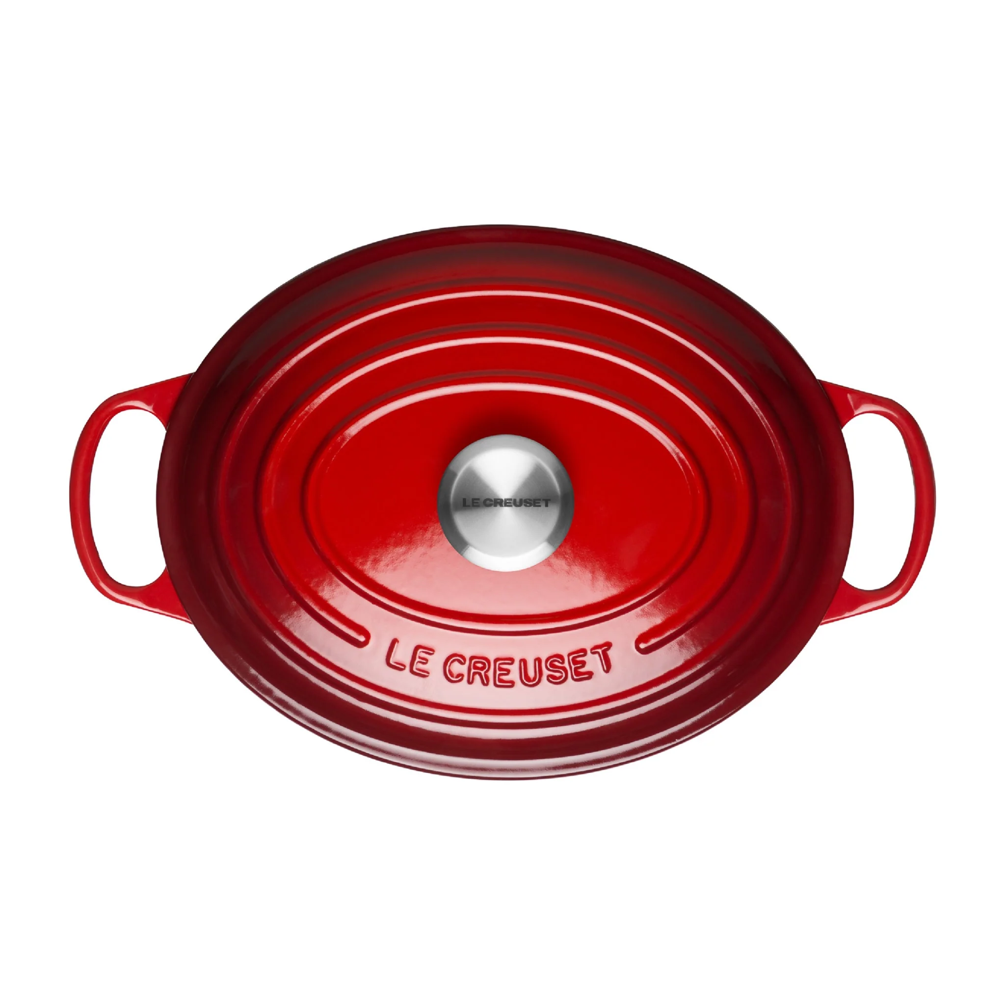 Oval Cast Iron Casserole Dish | Cerise | 27cm - Image 4