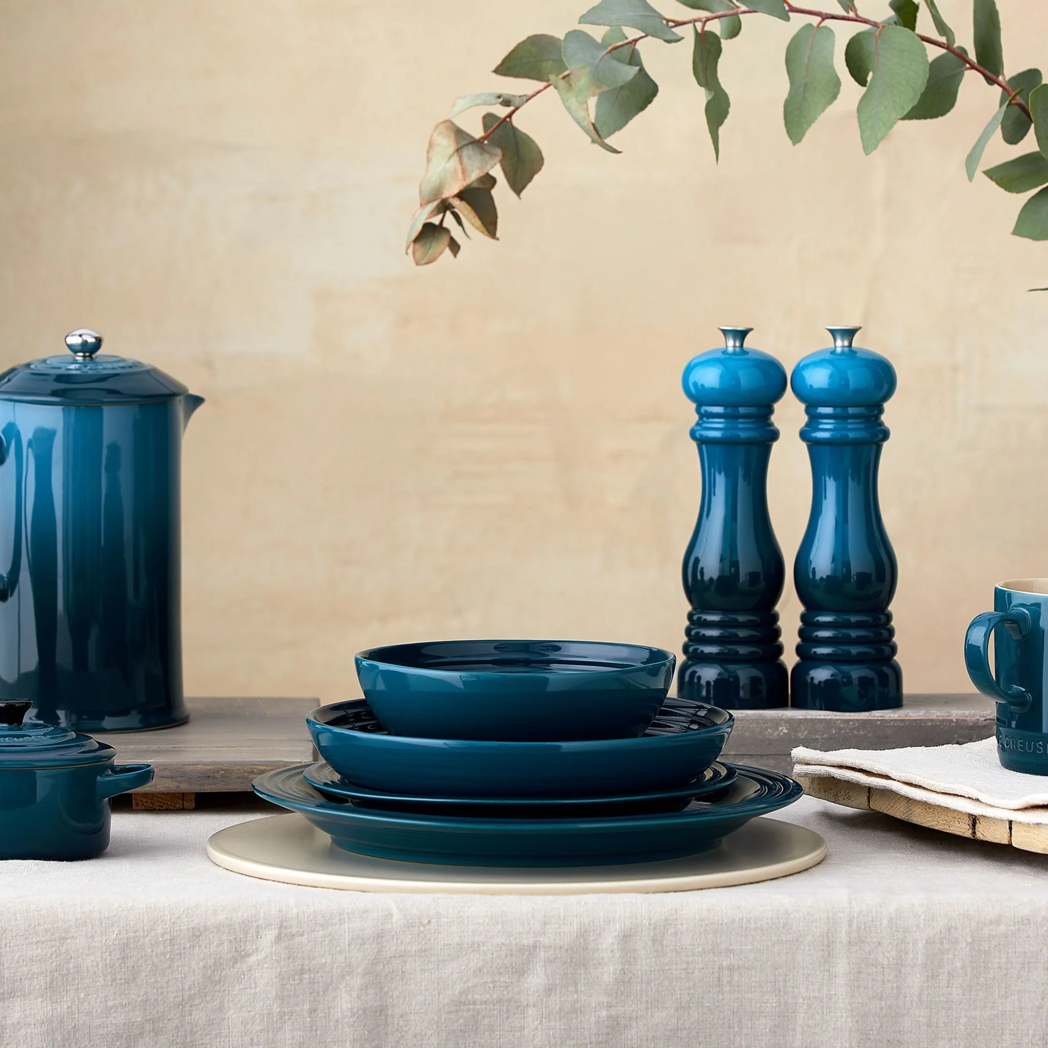 Pasta Bowl | Stoneware | Deep Teal | 22cm - Image 2