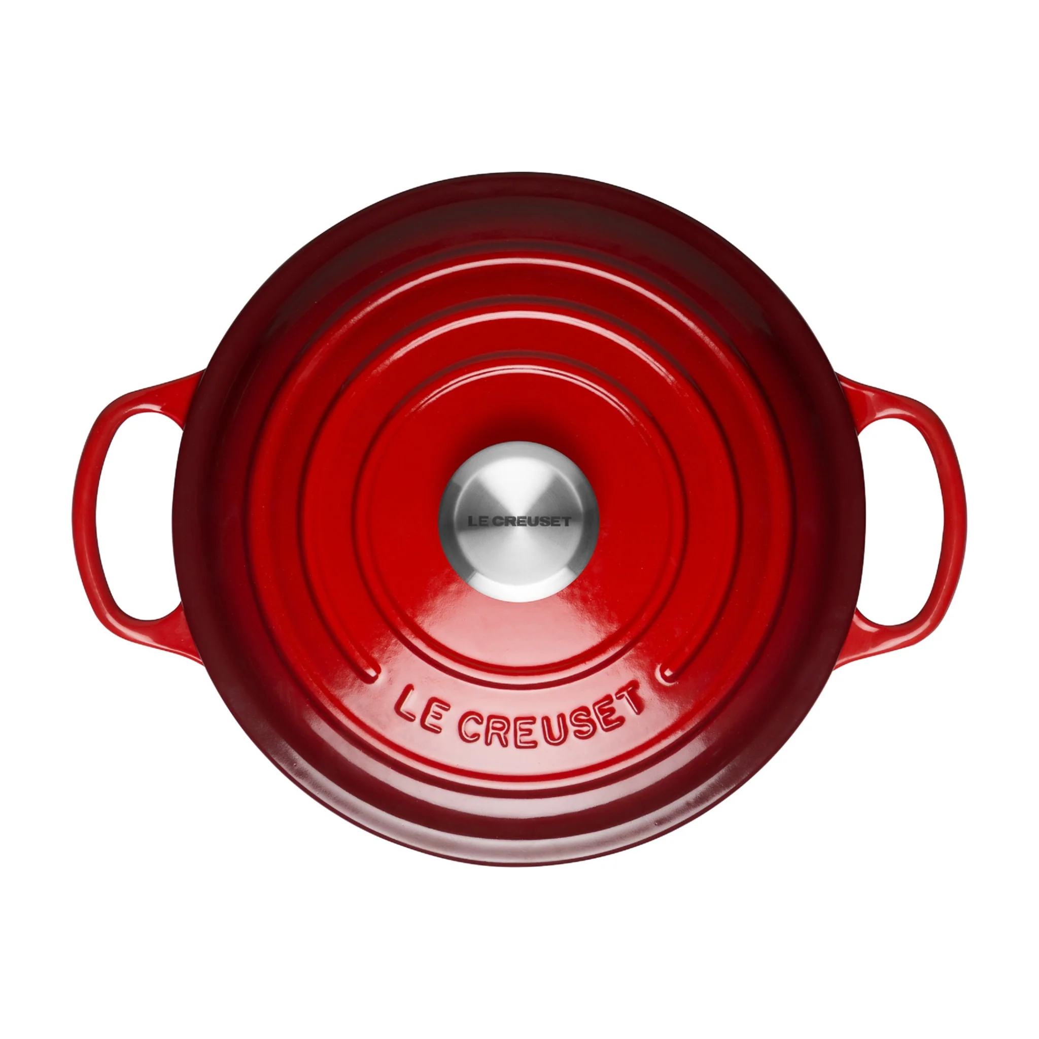 Round Cast Iron Casserole Dish | Cerise | 20cm - Image 4