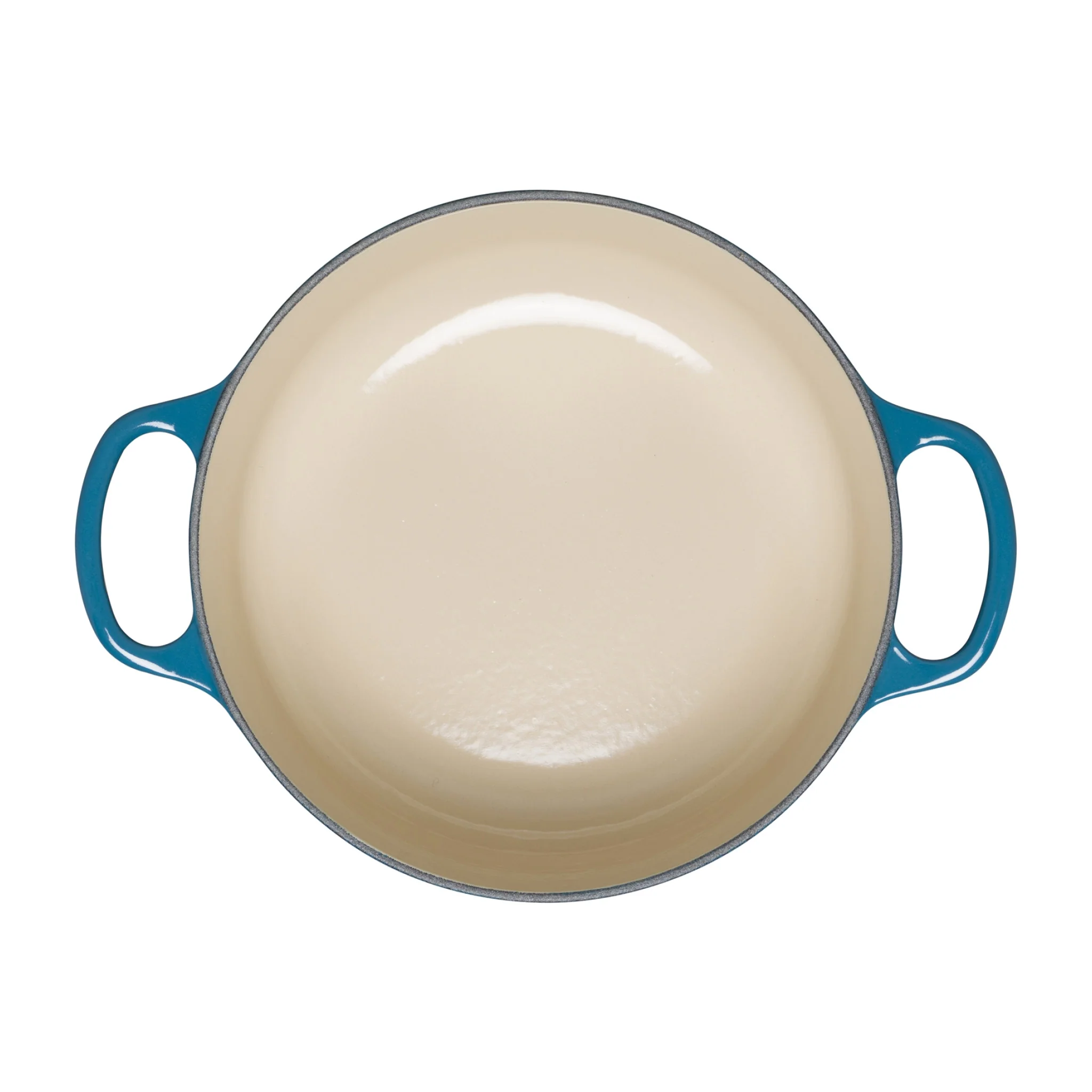 Round Cast Iron Casserole Dish | Deep Teal | 20cm - Image 3