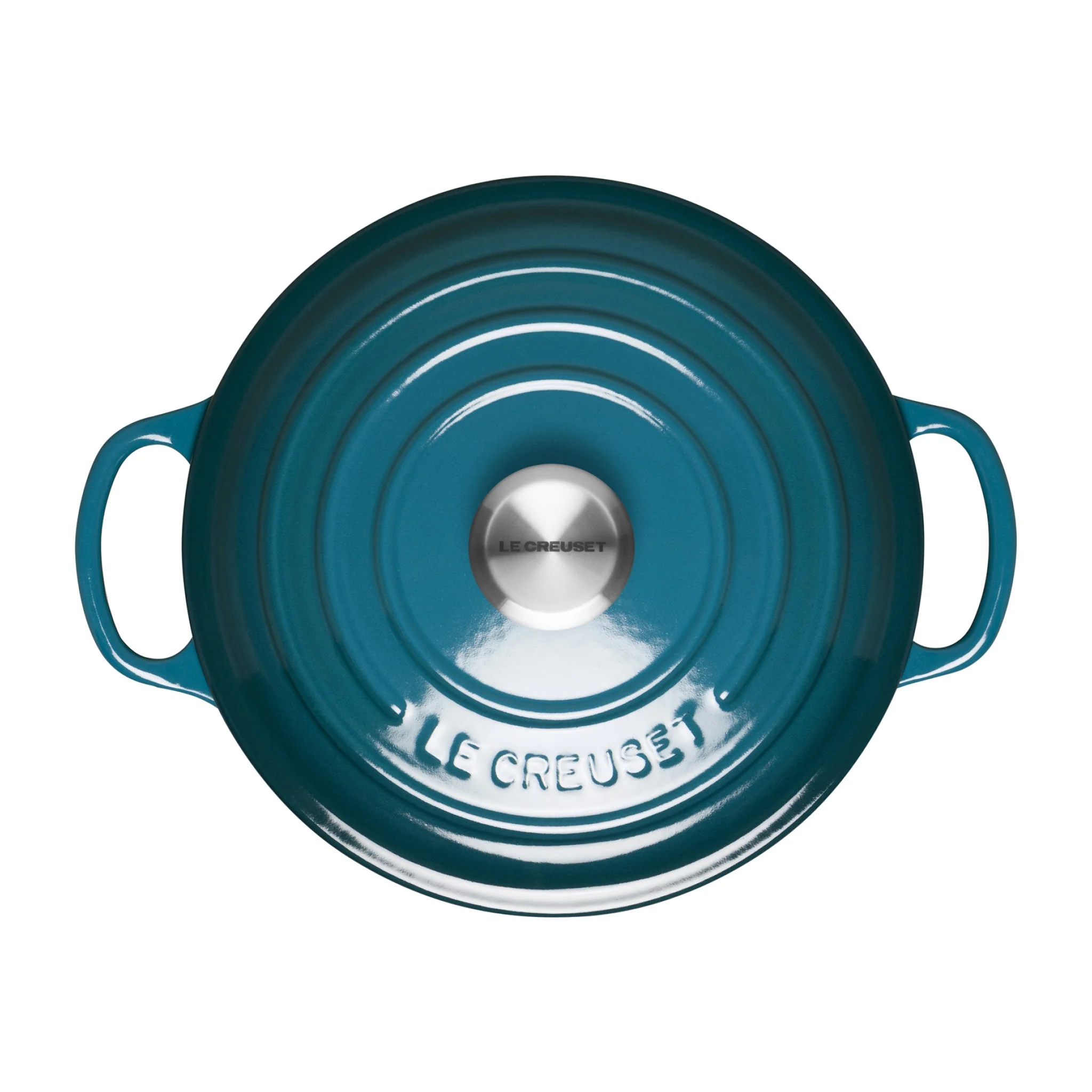 Round Cast Iron Casserole Dish | Deep Teal | 20cm - Image 4