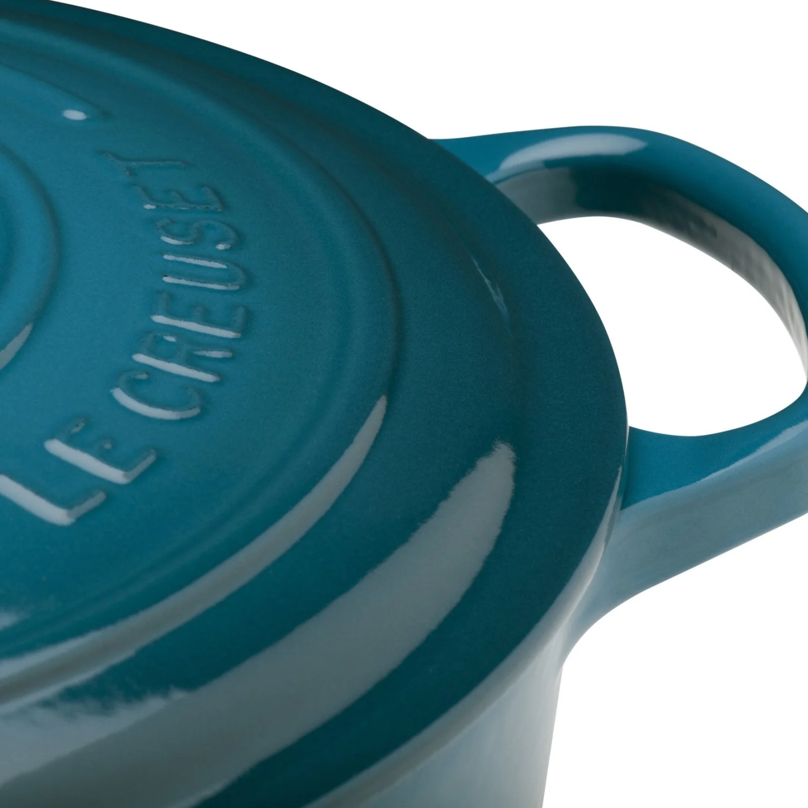 Round Cast Iron Casserole Dish | Deep Teal | 20cm - Image 5