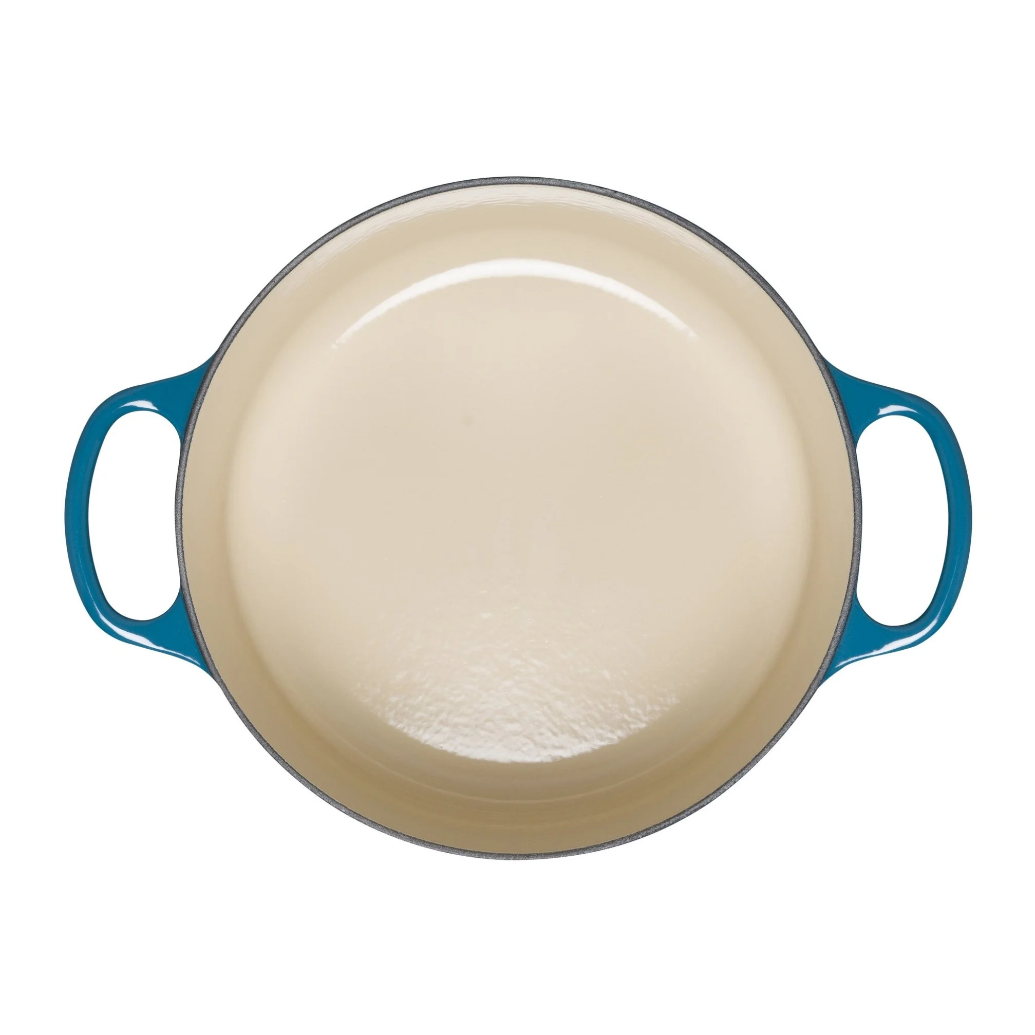 Round Cast Iron Casserole Dish | Deep Teal | 24cm - Image 3