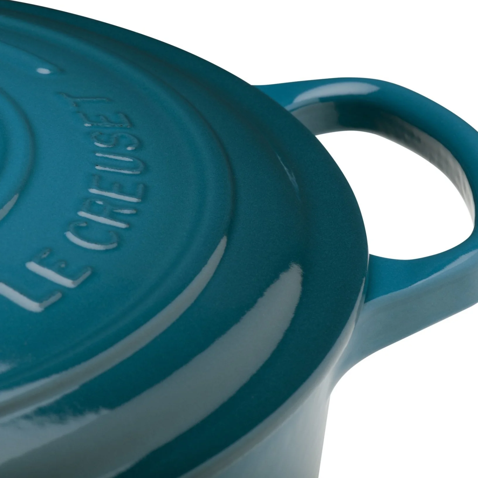 Round Cast Iron Casserole Dish | Deep Teal | 24cm - Image 5