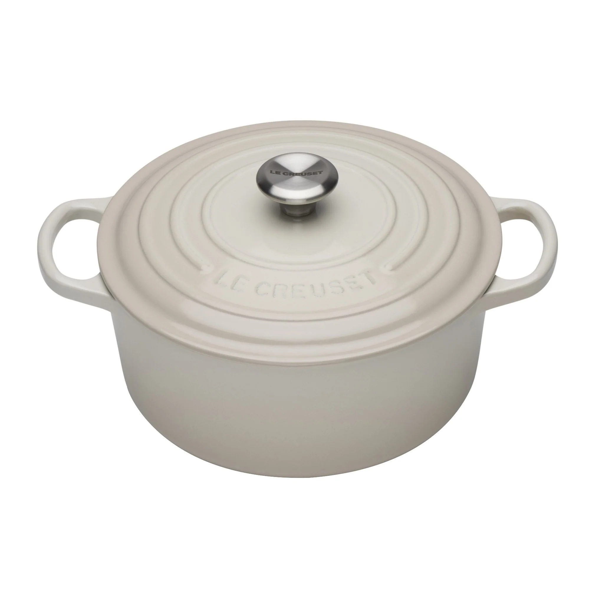 Round Cast Iron Casserole Dish | Meringue | 20cm