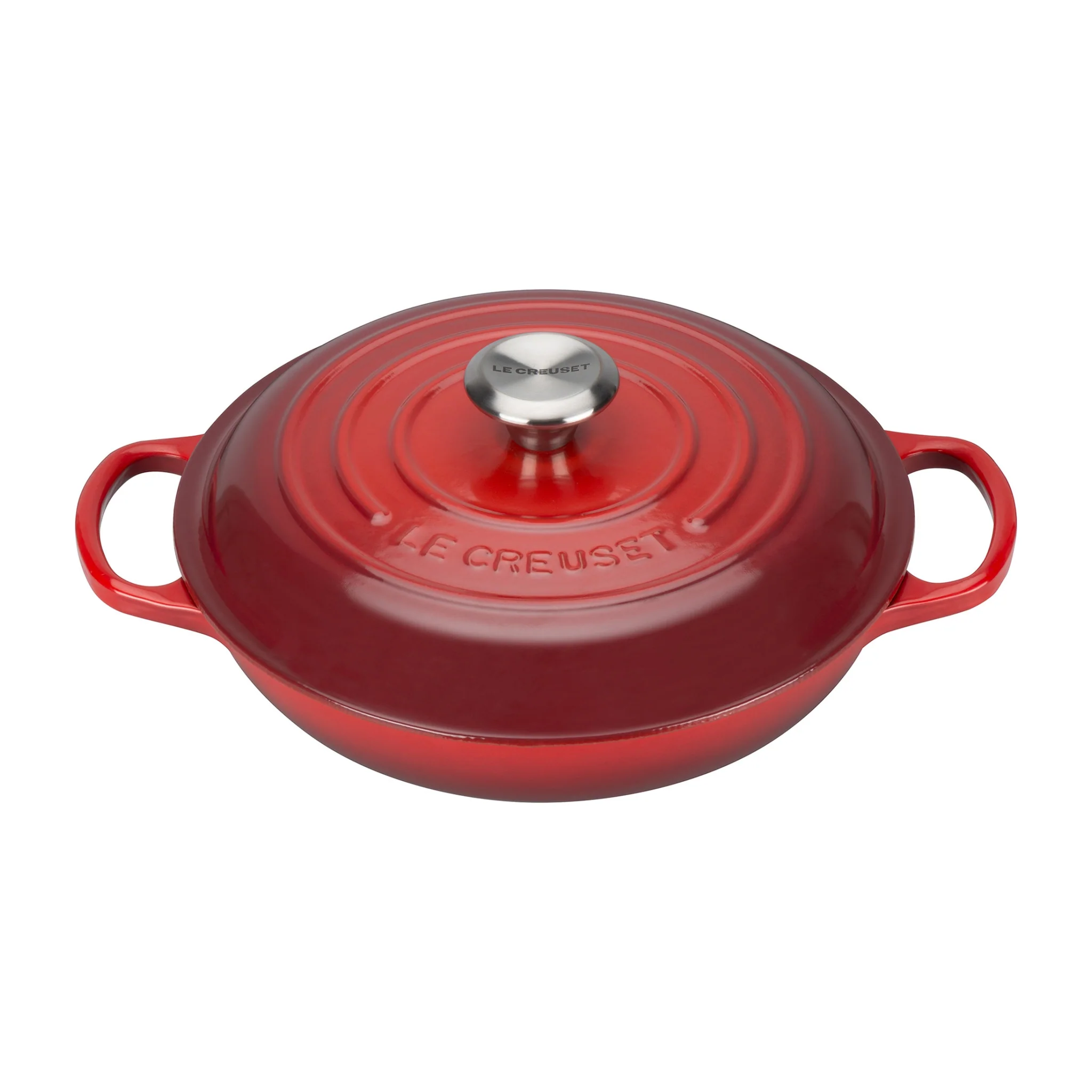 Shallow Cast Iron Casserole Dish | Cerise | 30cm