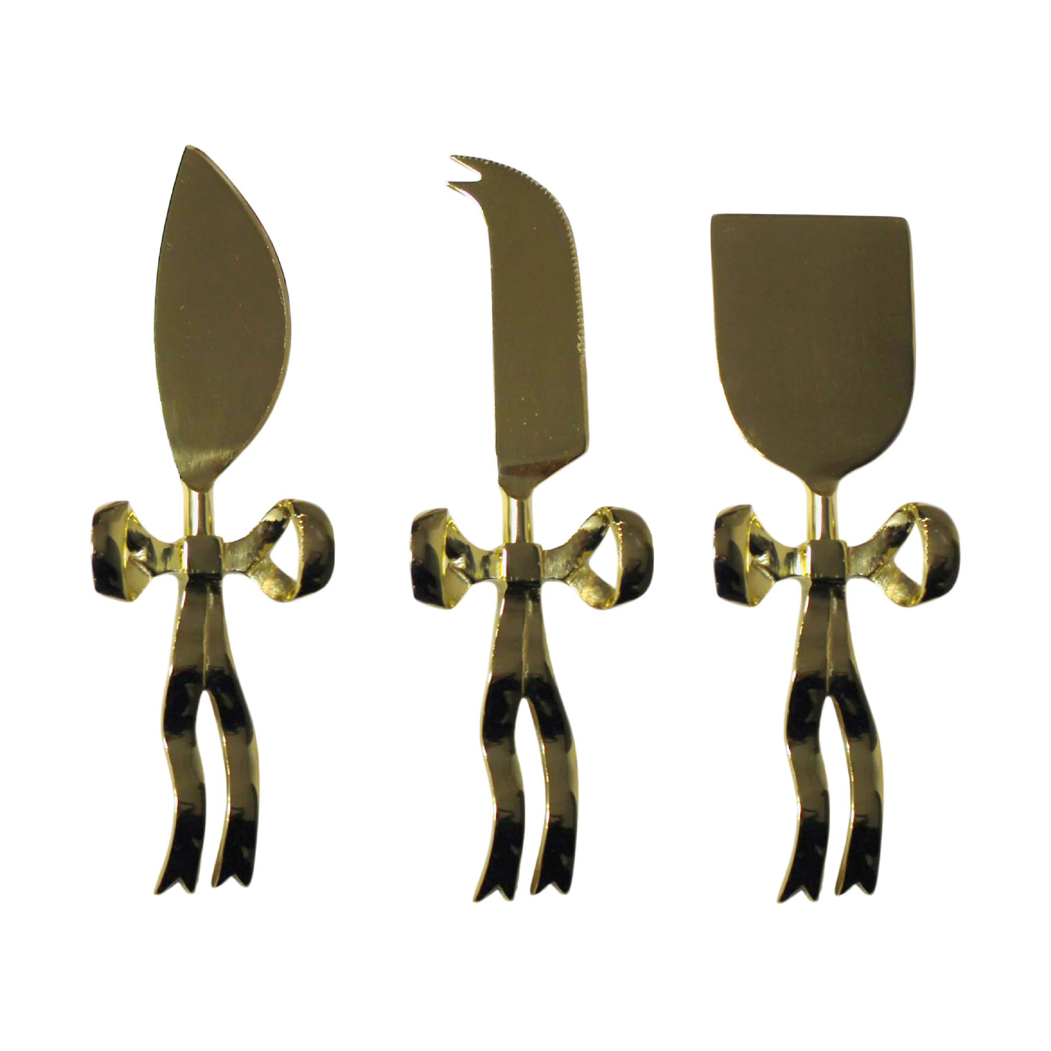 Bow Cheese Knife Set | Gold Plated | 3 Piece - Image 2