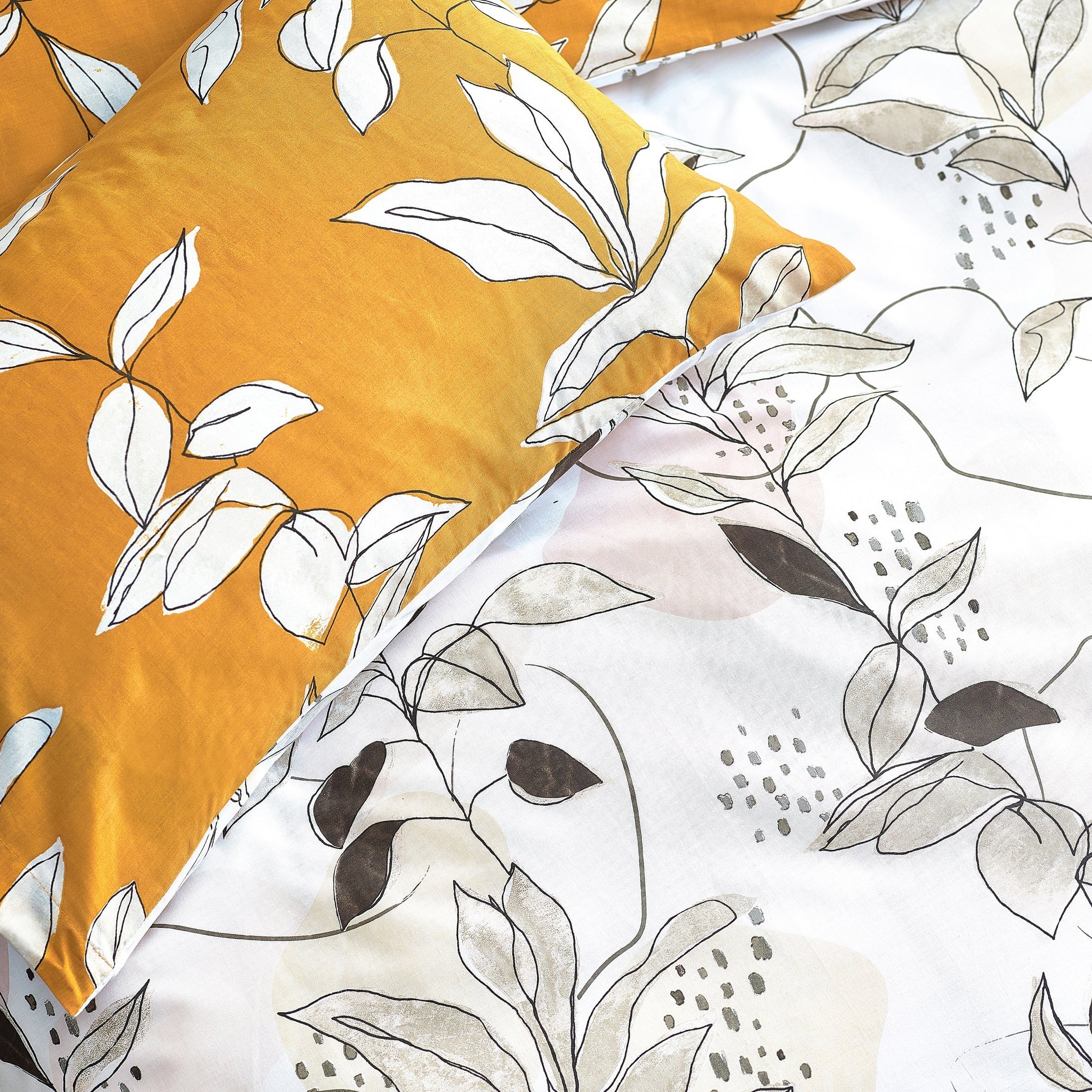 Botanical Duvet Cover Set | Ochre - Image 3