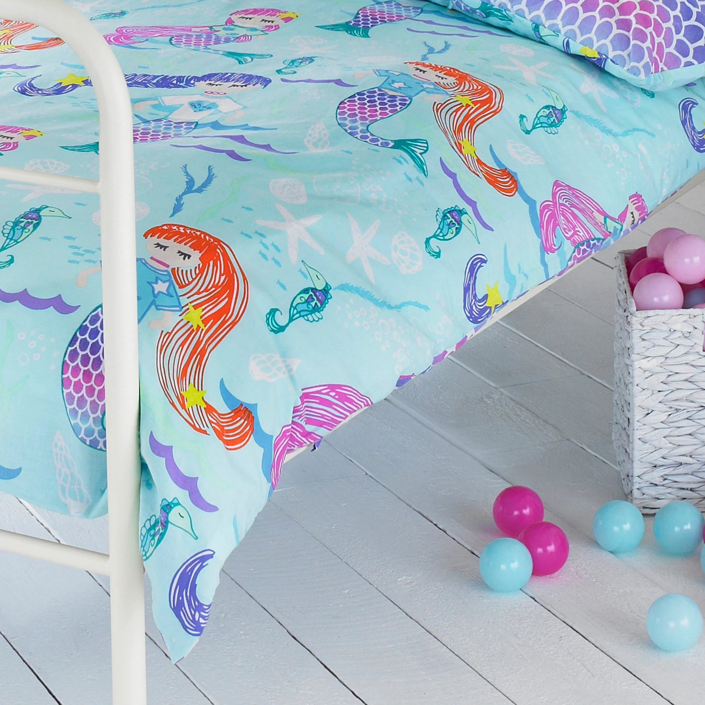 Mermaid Kids Duvet Cover Set | Blue & Purple - Image 3