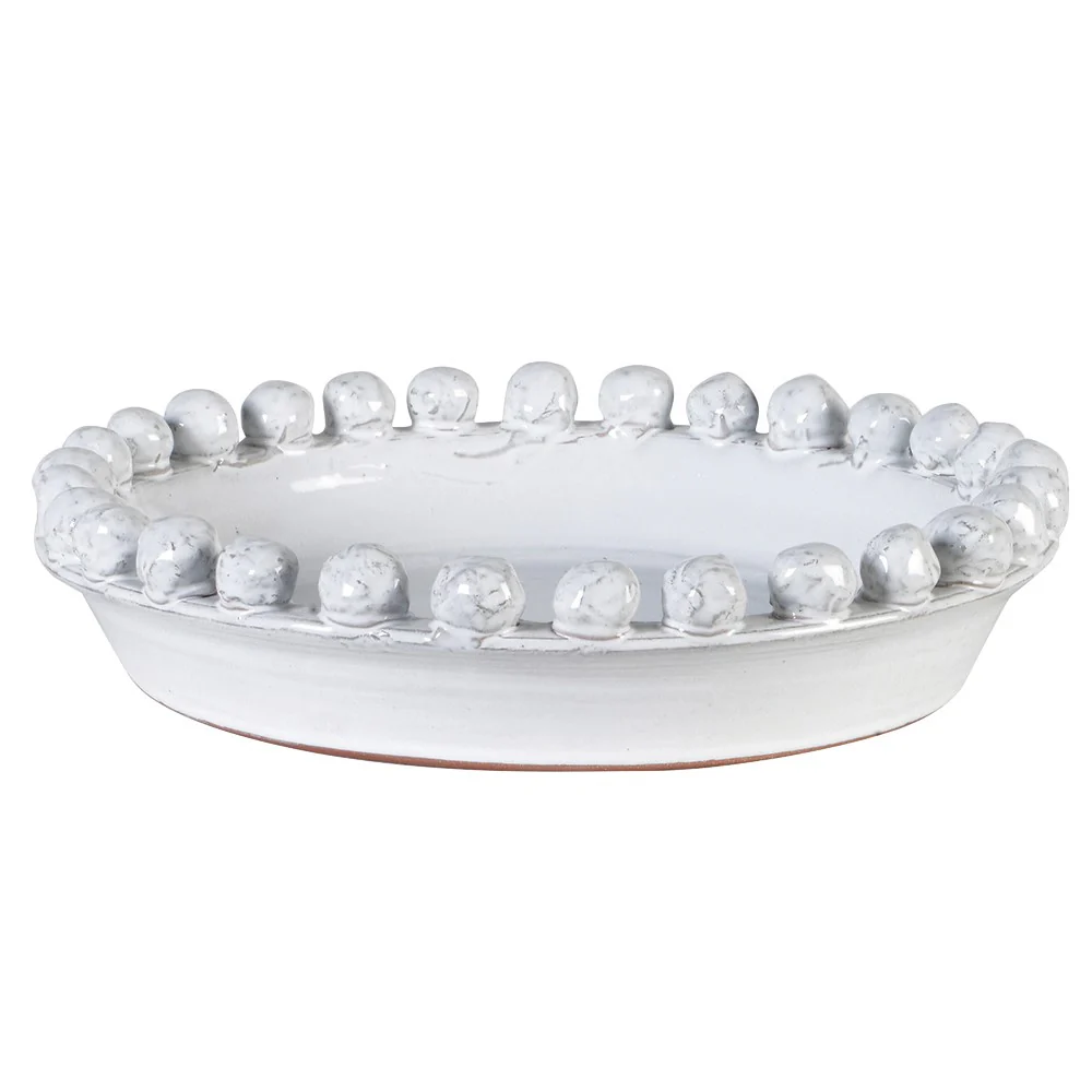 Decorative Bobble Edged Bowl | White | Large