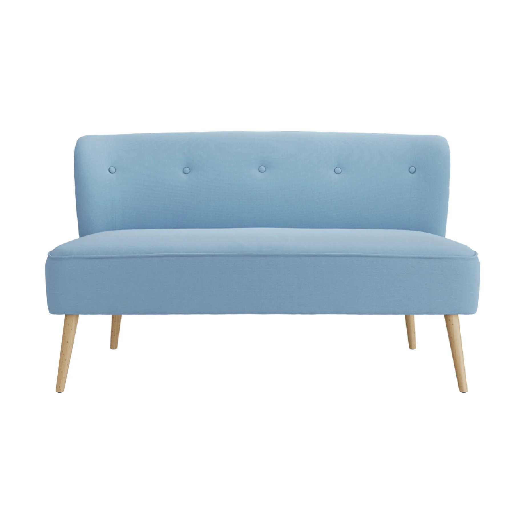Beau 2 Seater Sofa | Cornflower Blue/Blonde Wood - Image 2