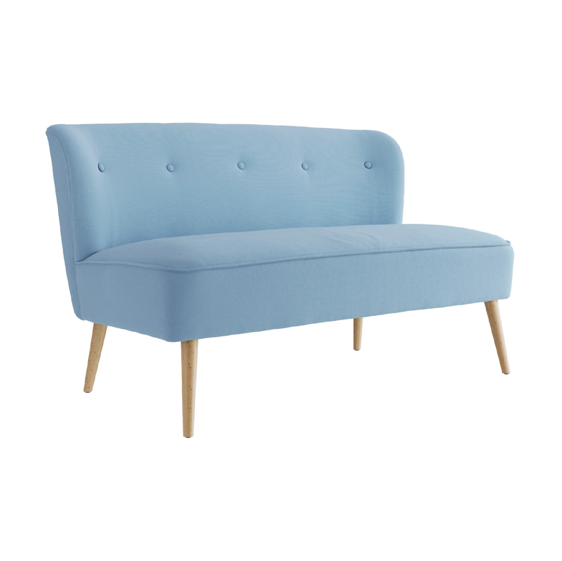 Beau 2 Seater Sofa | Cornflower Blue/Blonde Wood - Image 3