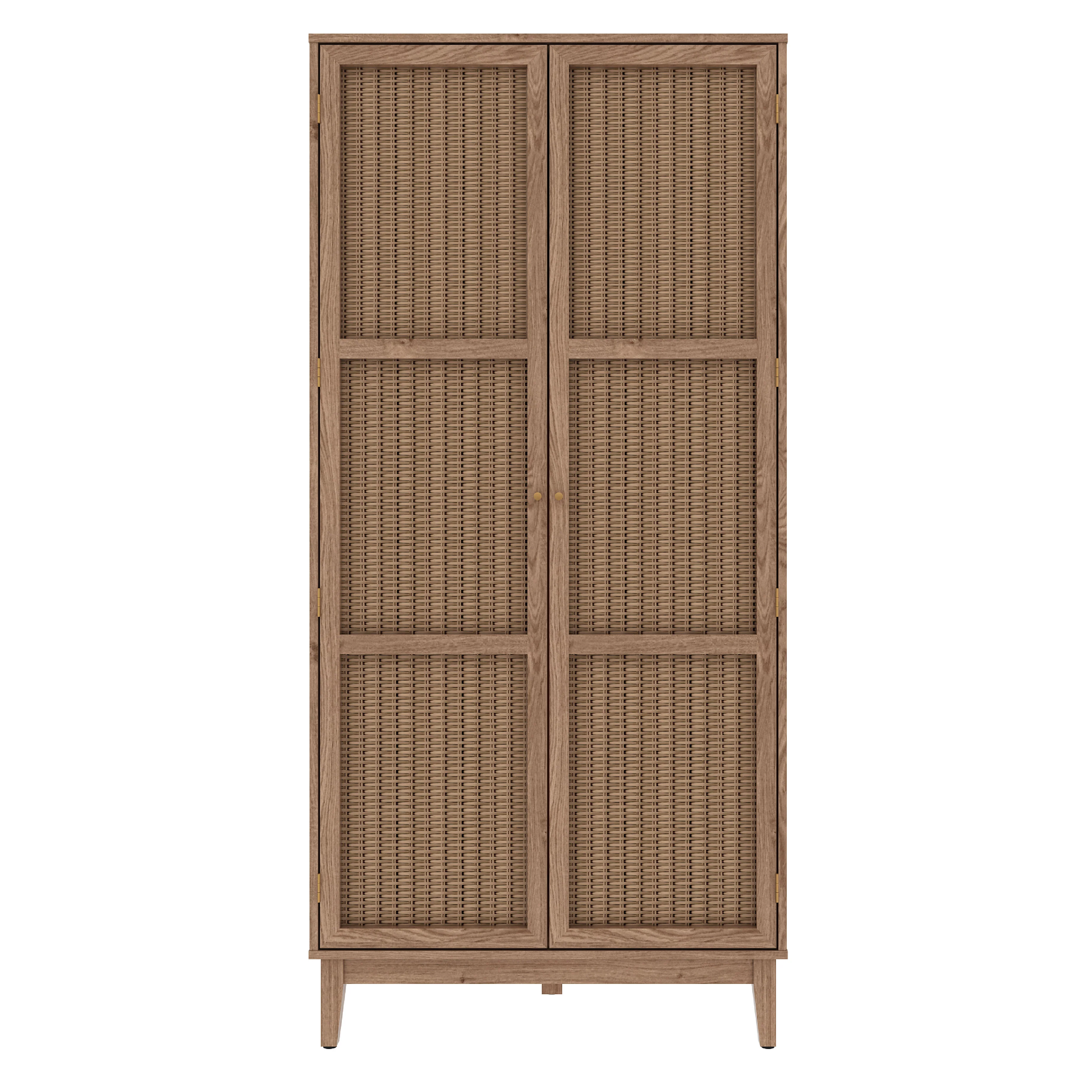 Bordeaux 2 Door Rattan Wardrobe | Natural - Image 2
