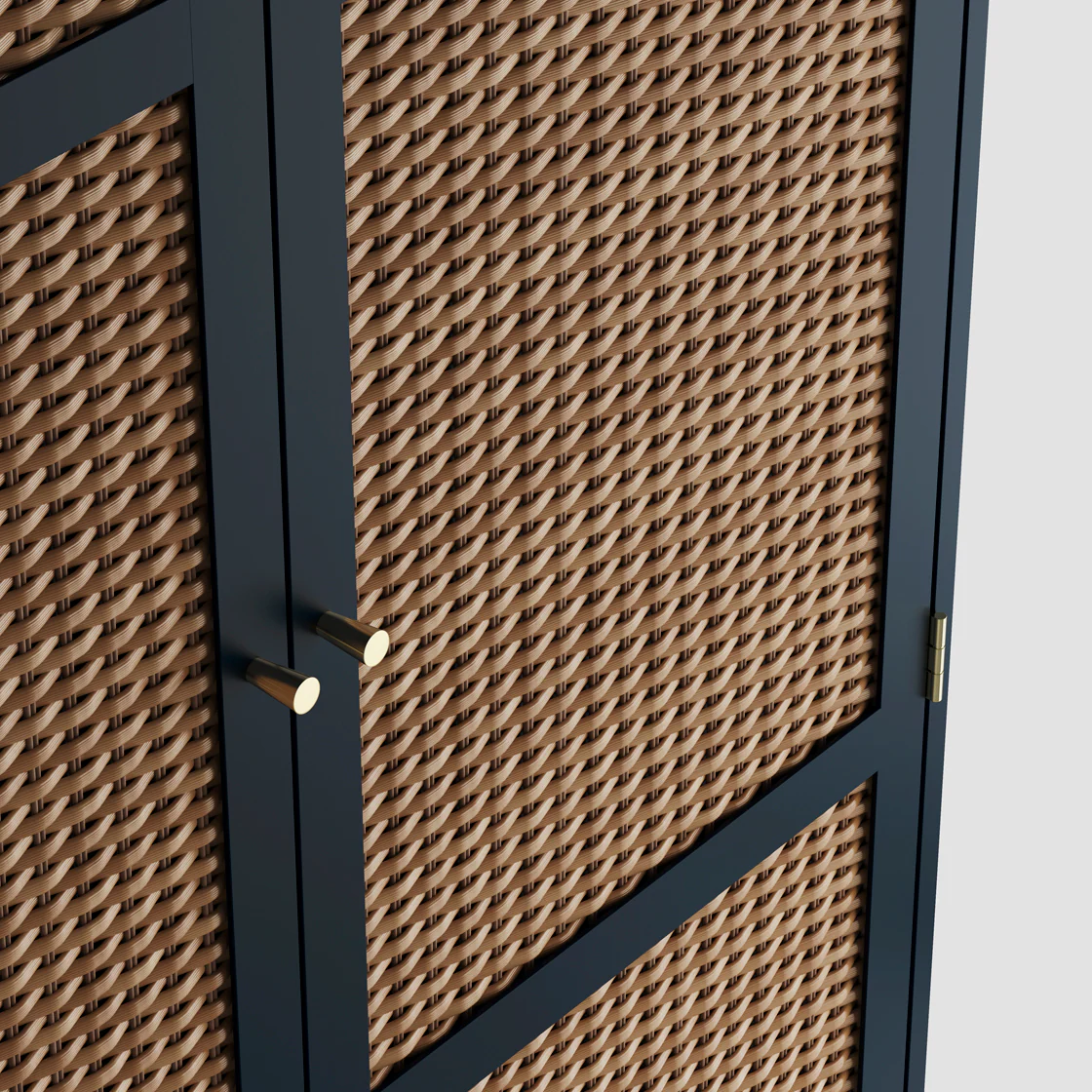 Bordeaux 2 Door Wardrobe | Blue/Natural - Image 5