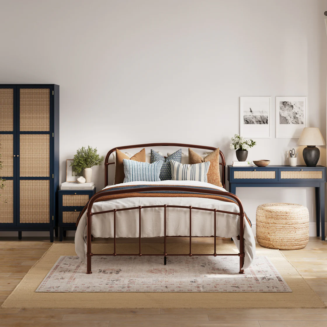 Bordeaux 6 Drawer Chest | Blue/Natural