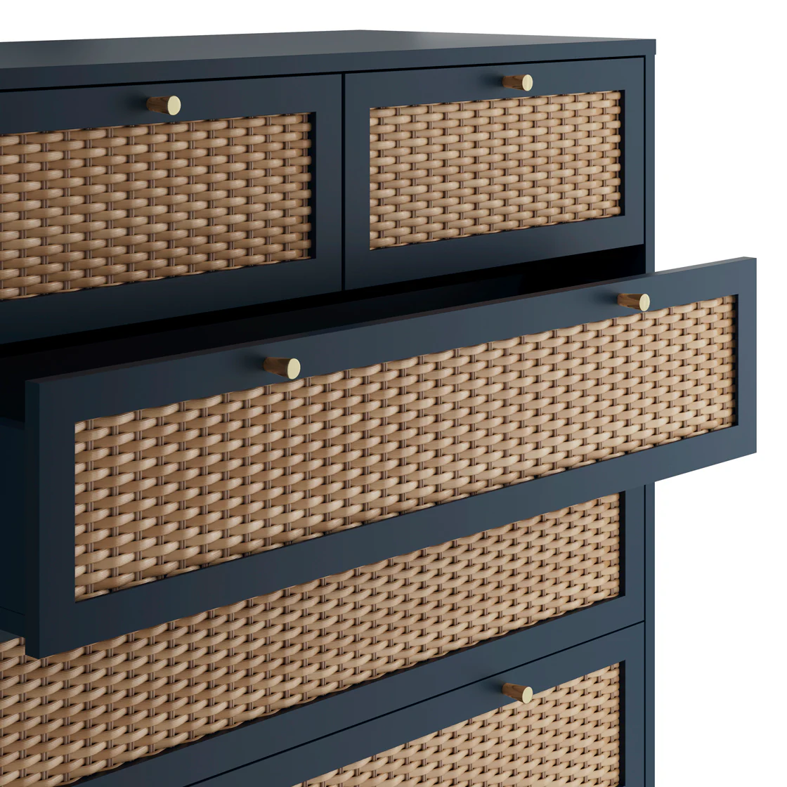Bordeaux 6 Drawer Chest | Blue/Natural - Image 4