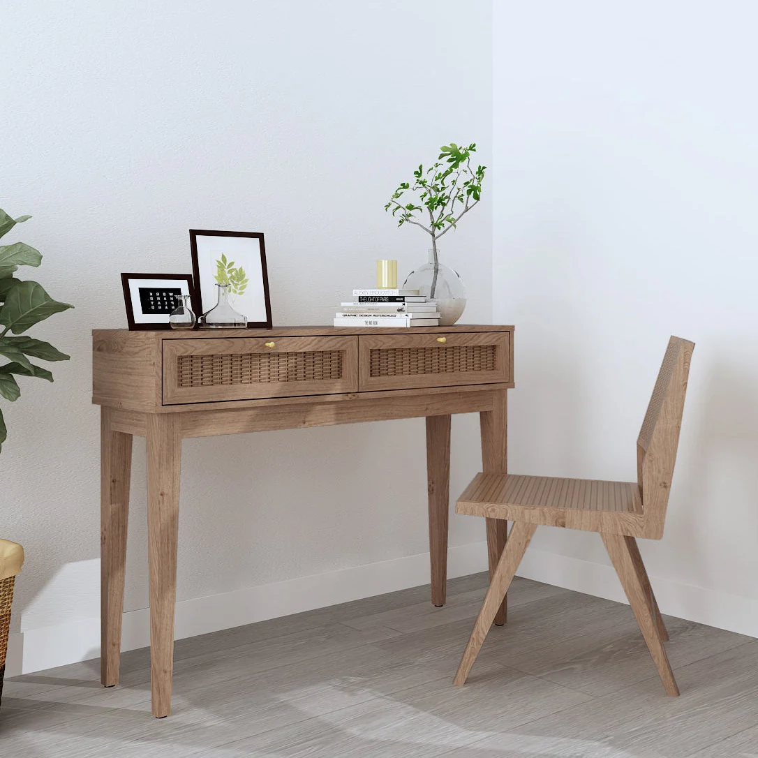 Bordeaux Rattan Desk | Natural
