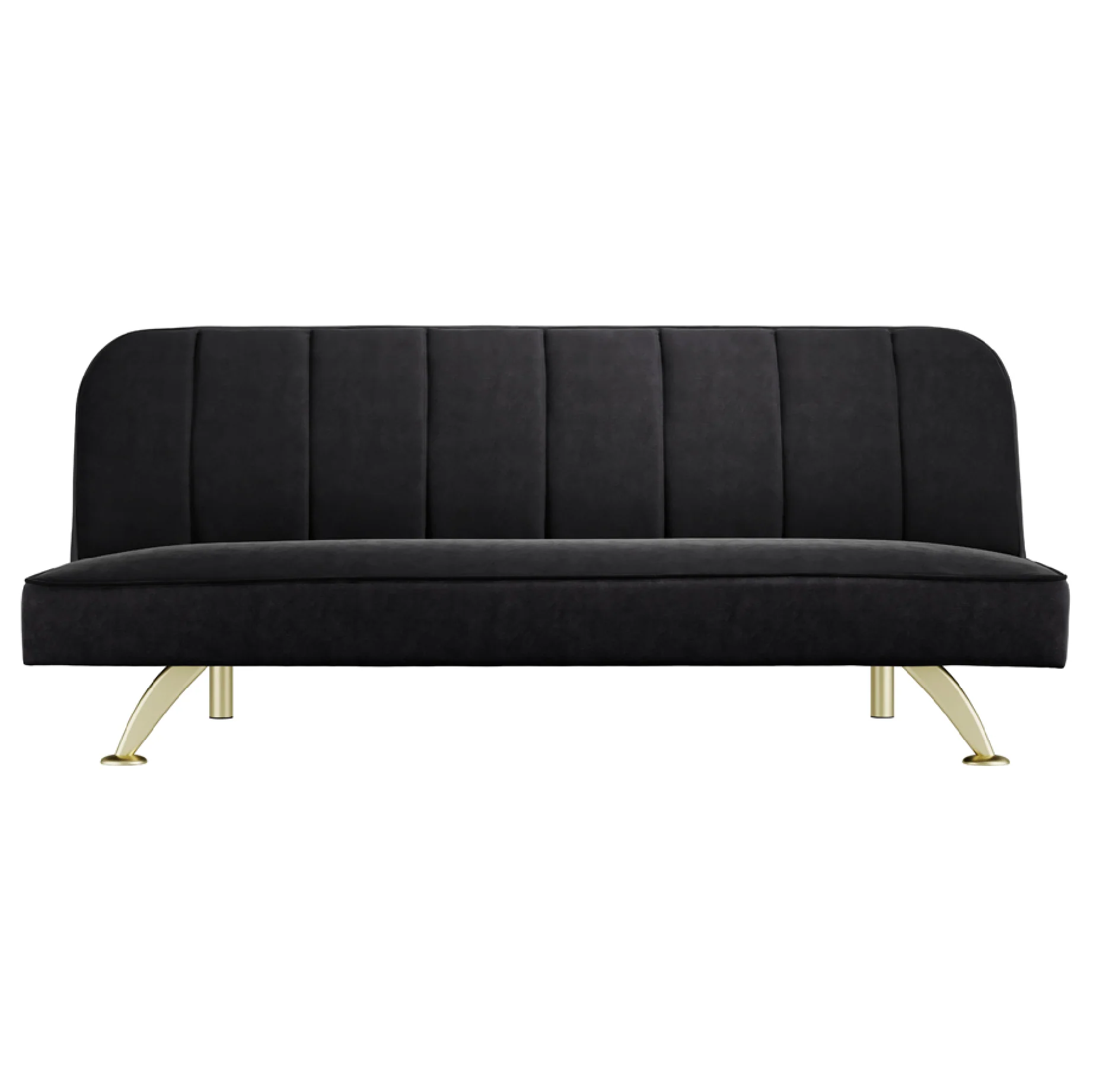 Burlington Velvet Sofa Bed | Black/Brushed Gold - Image 3