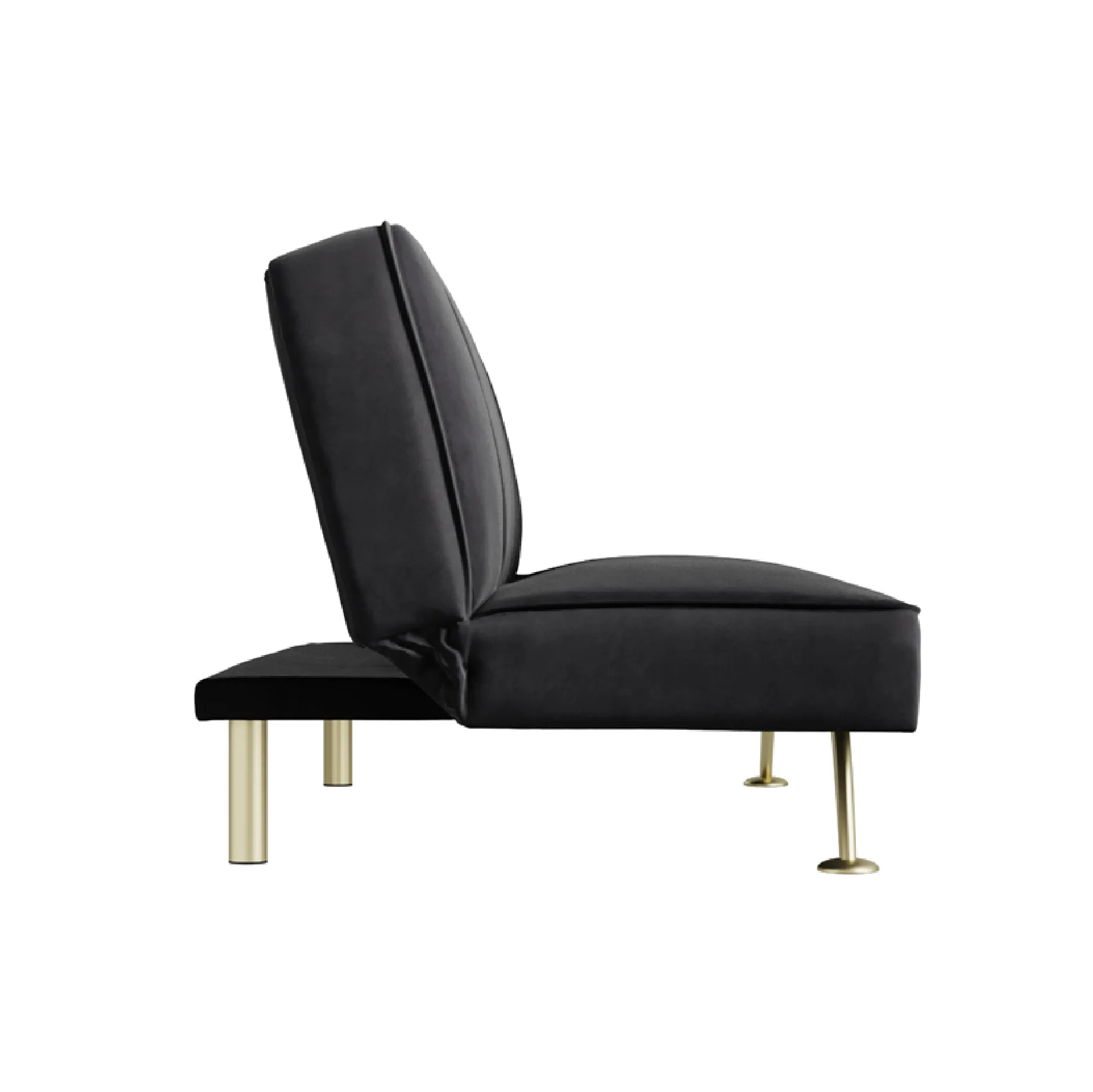 Burlington Velvet Sofa Bed | Black/Brushed Gold - Image 4