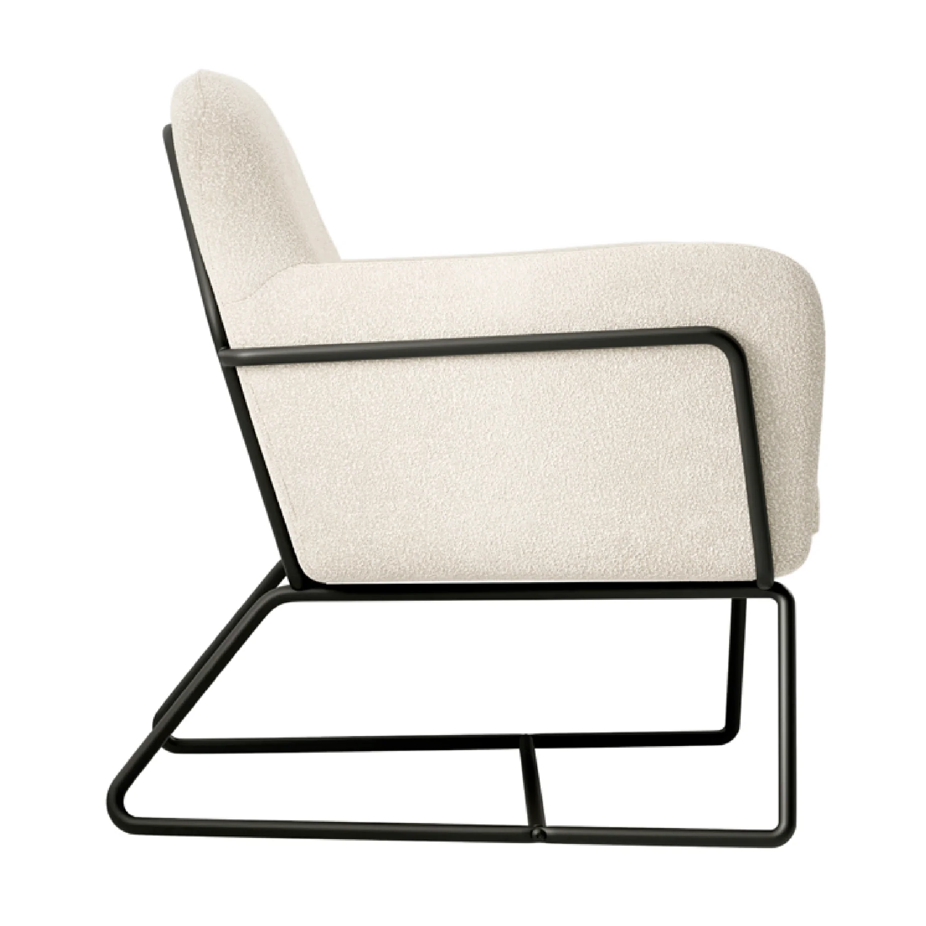 Charles Boucle Armchair | Ivory/Matte Black - Image 4