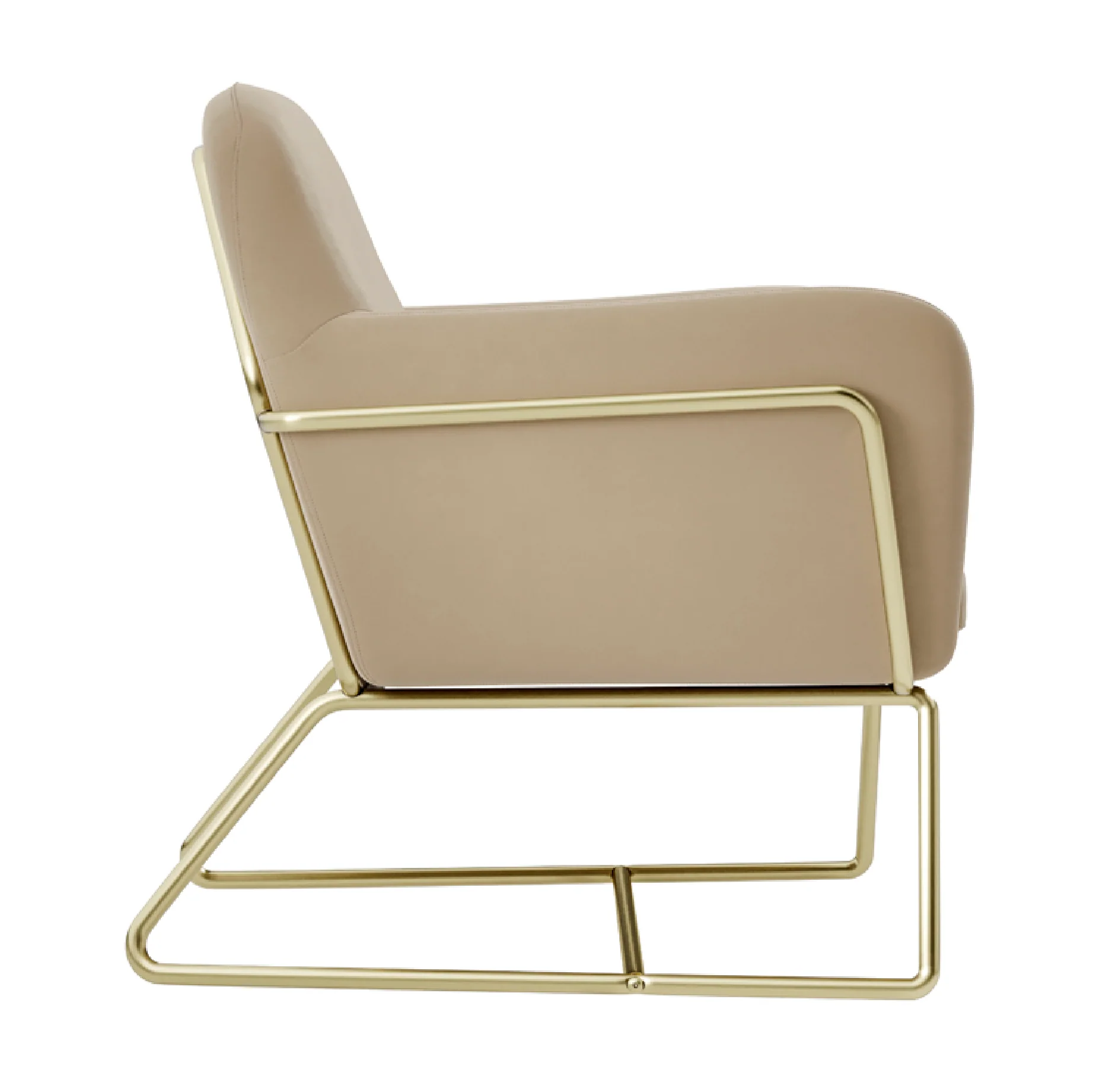 Charles Velvet Armchair | Beige/Brushed Gold - Image 4