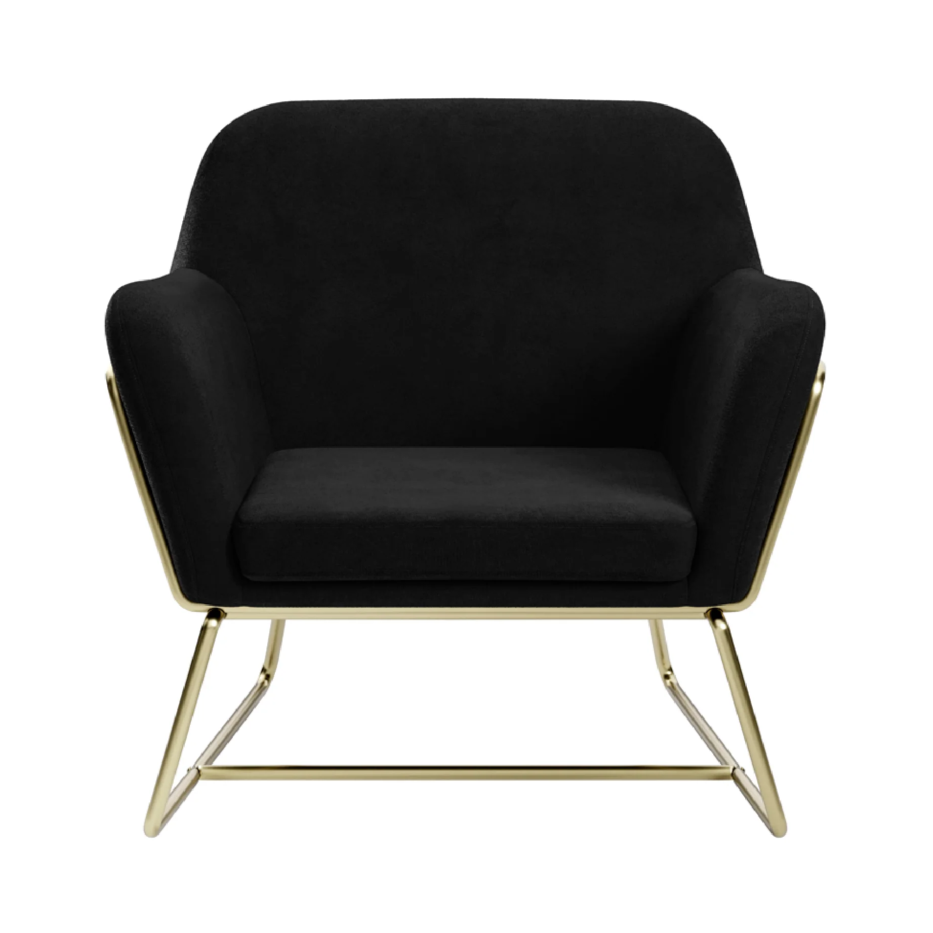 Charles Velvet Armchair | Black/Brushed Gold - Image 2