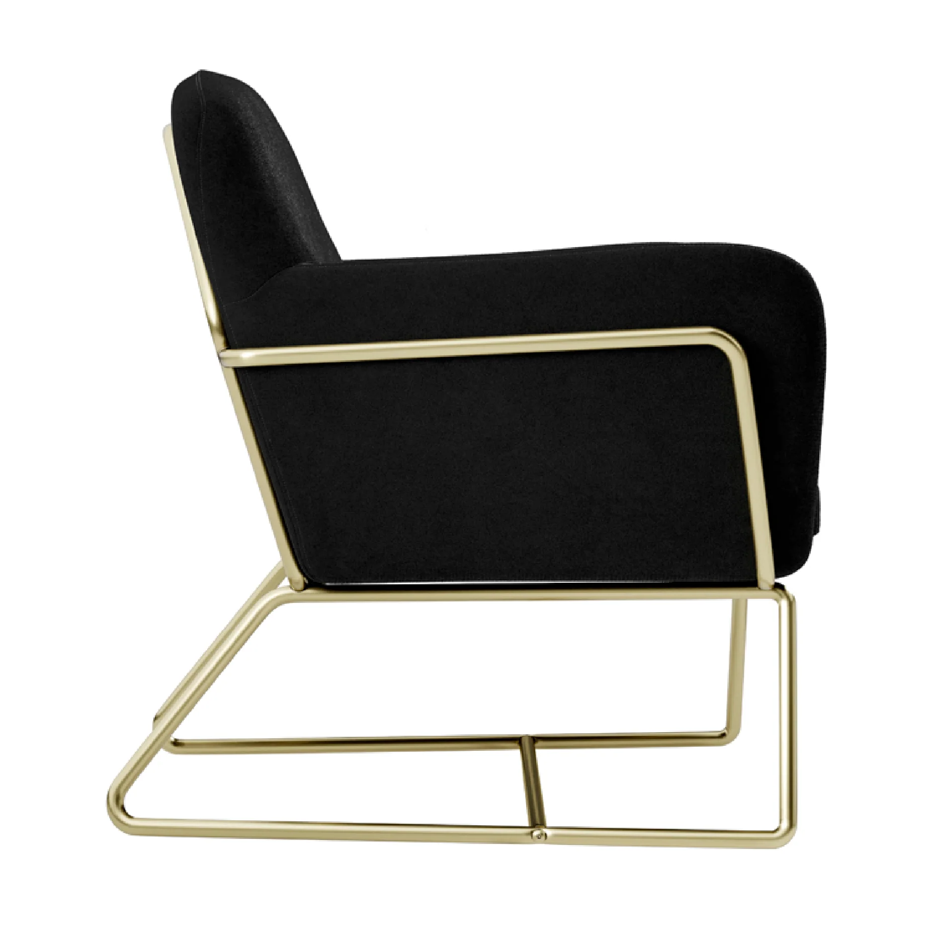 Charles Velvet Armchair | Black/Brushed Gold - Image 4