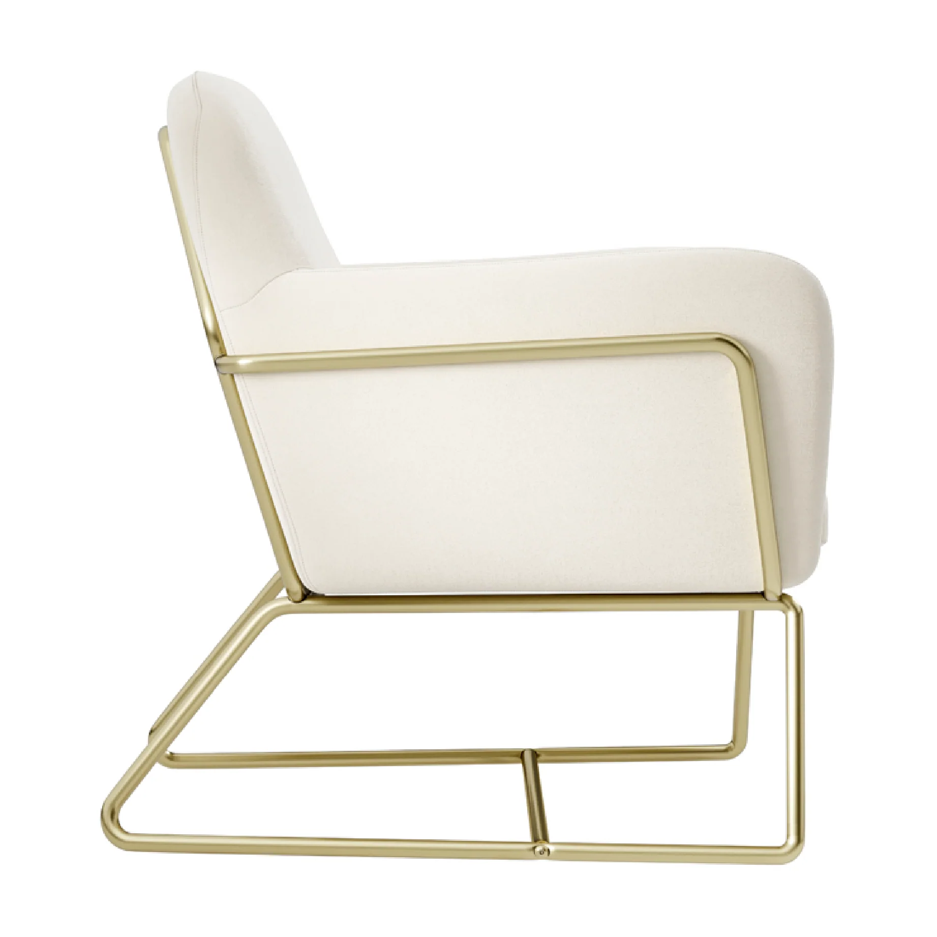Charles Velvet Armchair | Cream/Brushed Gold - Image 4