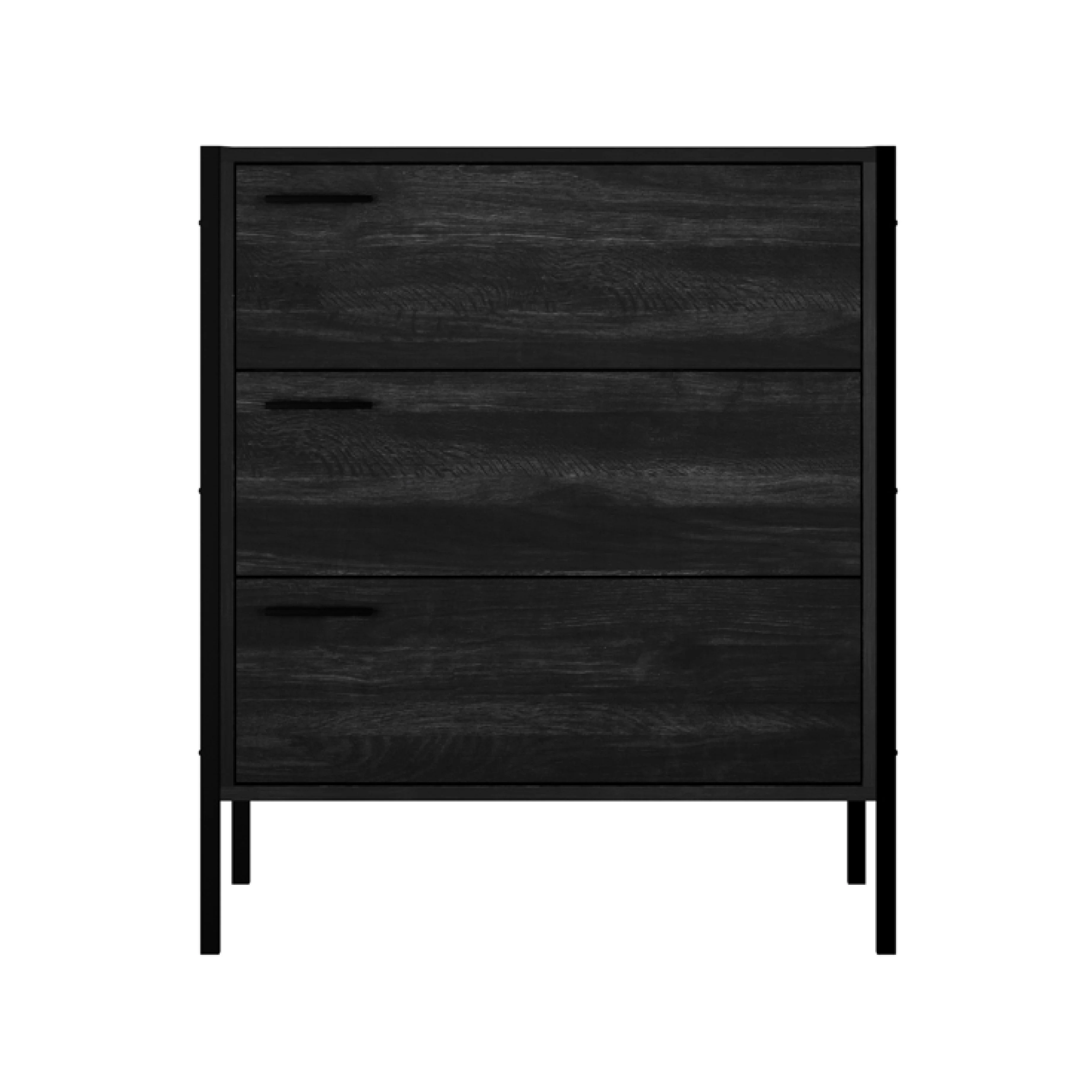 Hoxton 3 Drawer Chest | Black - Image 3