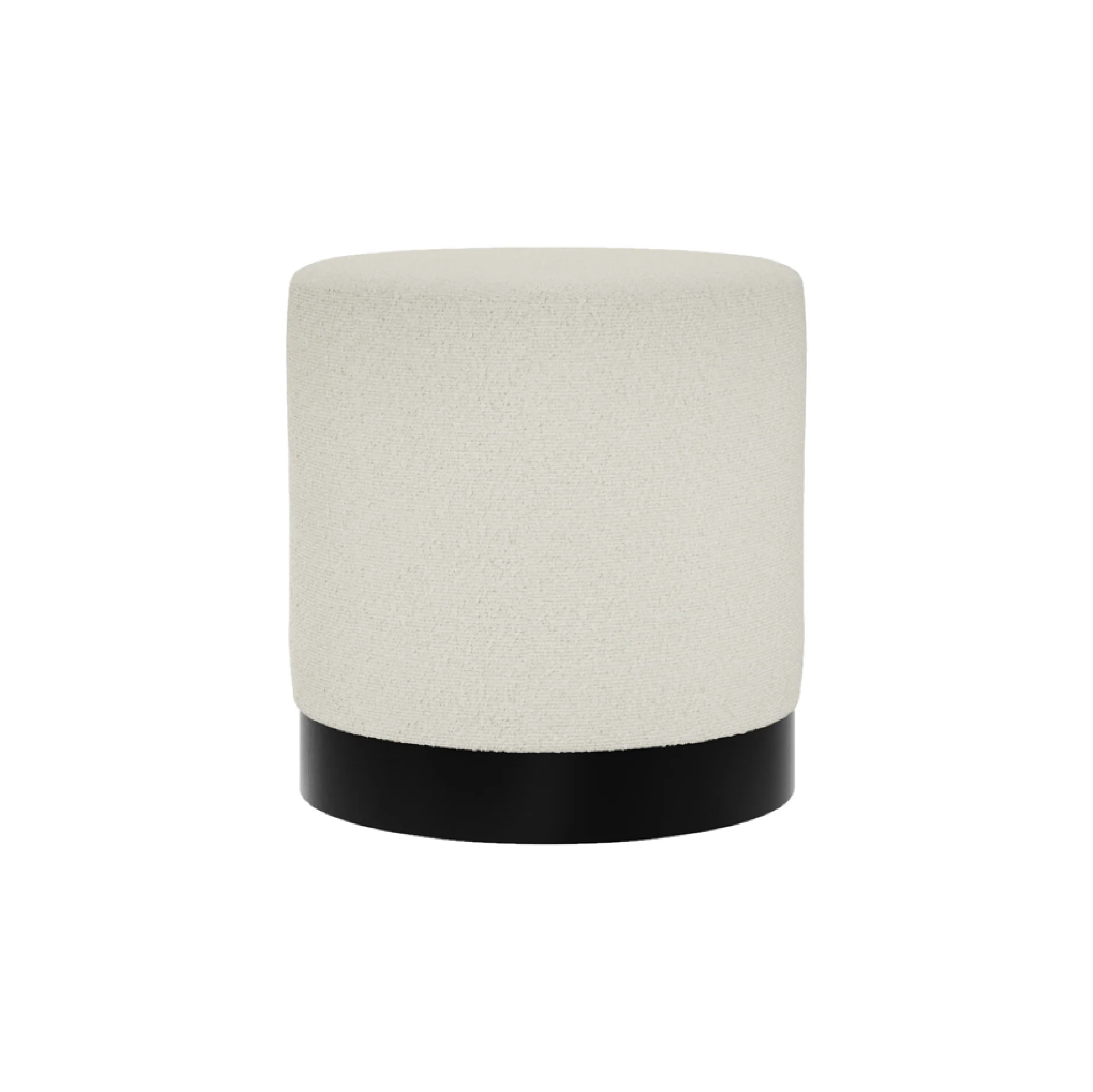 Lara Boucle Pouffe | Ivory/Matte Black | Small - Image 2