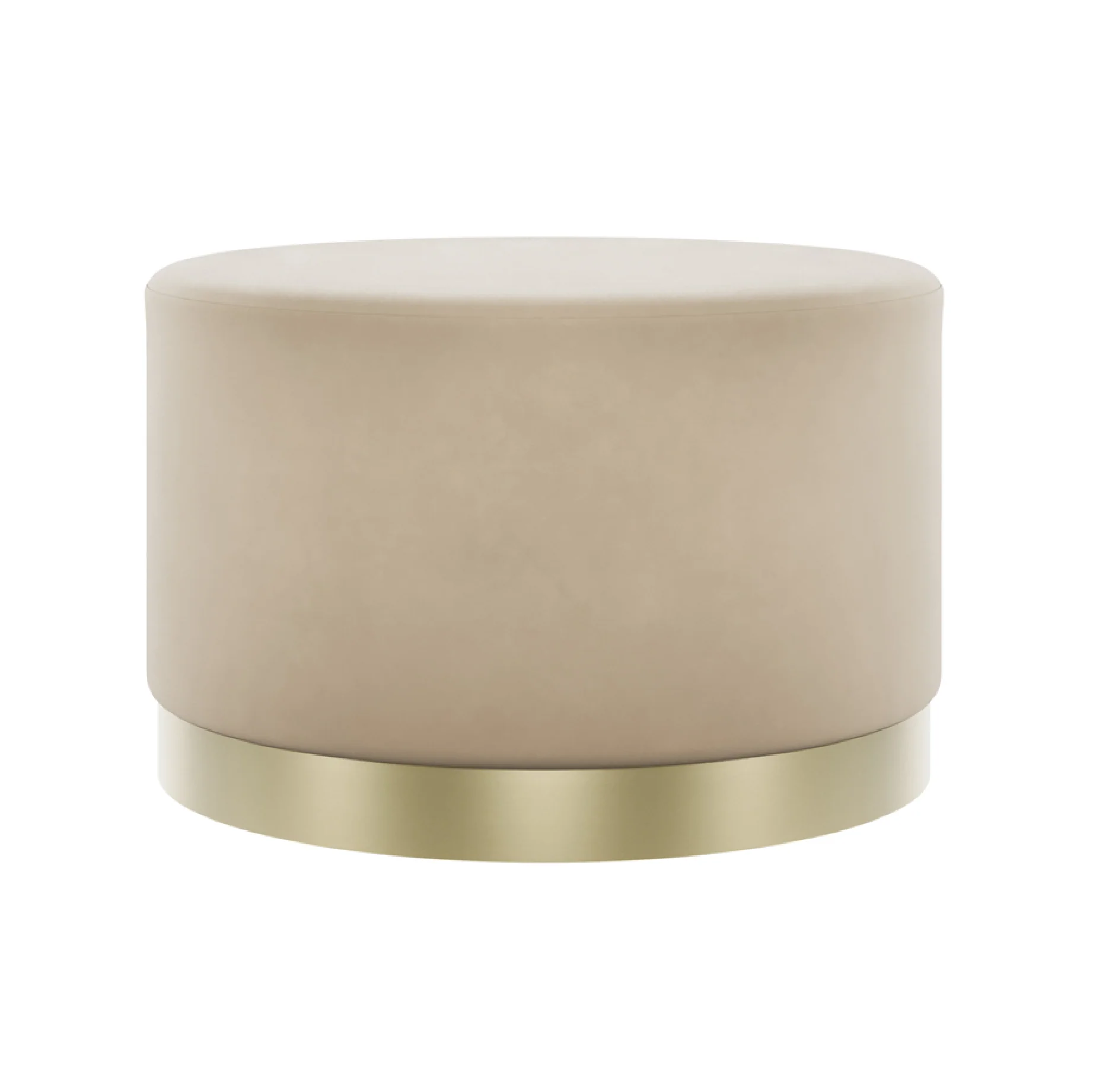 Lara Velvet Pouffe | Beige/Brushed Gold | Large - Image 2