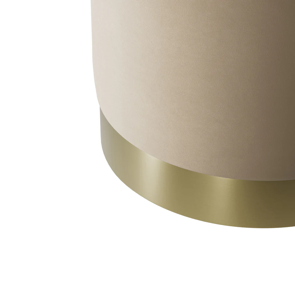 Lara Velvet Pouffe | Beige/Brushed Gold | Small - Image 2