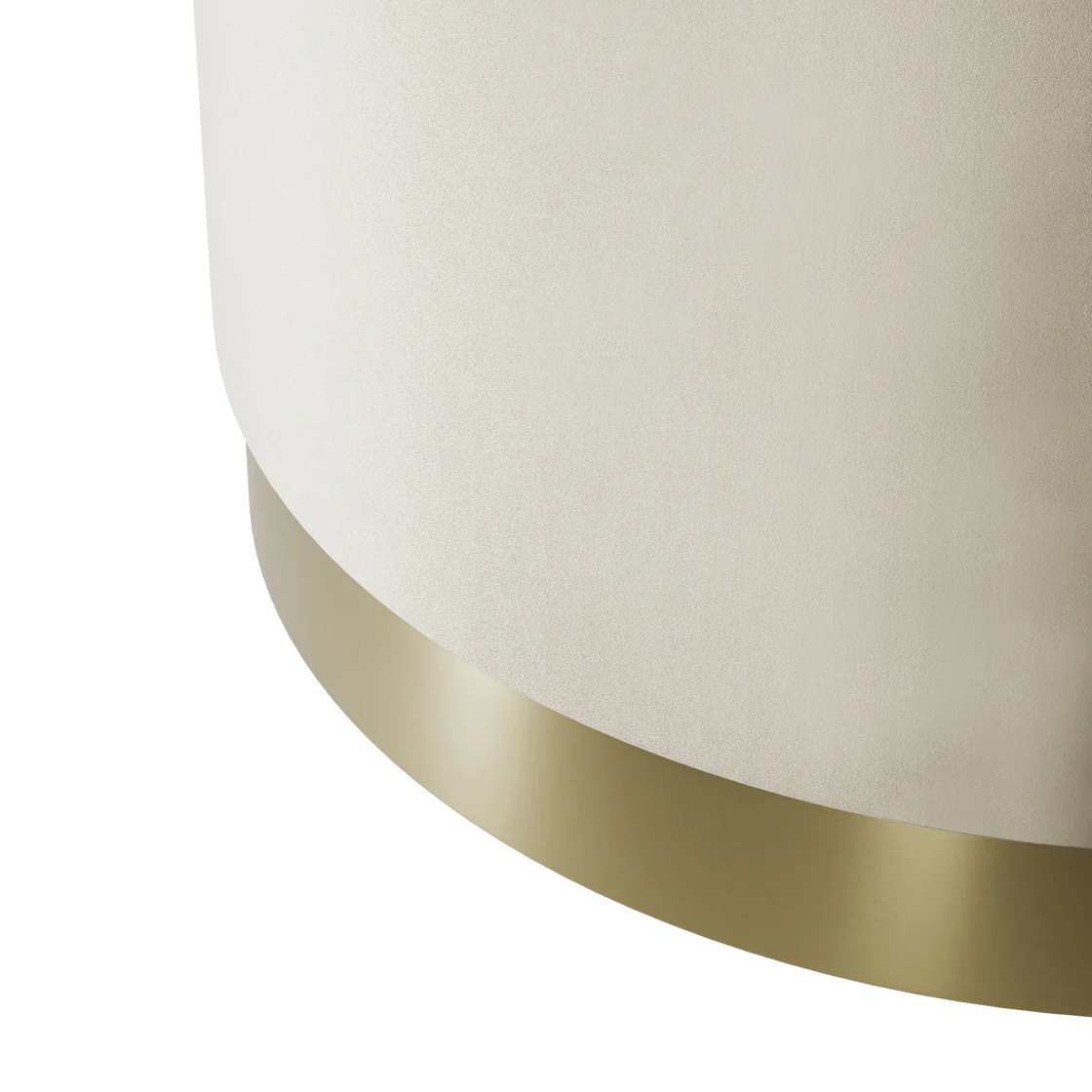 Lara Velvet Pouffe | Cream/Brushed Gold | Large - Image 2