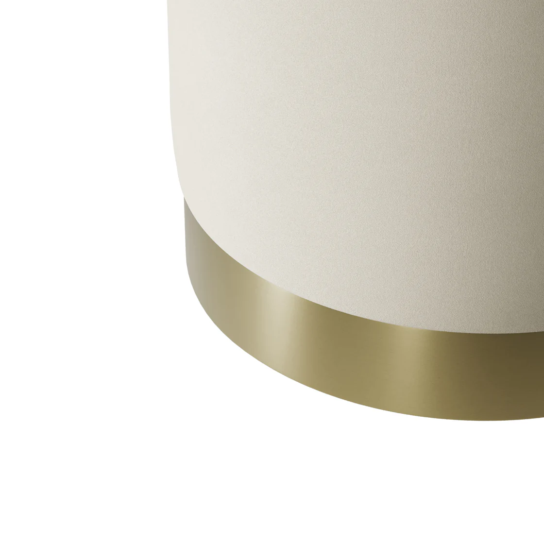 Lara Velvet Pouffe | Cream/Brushed Gold | Small - Image 2