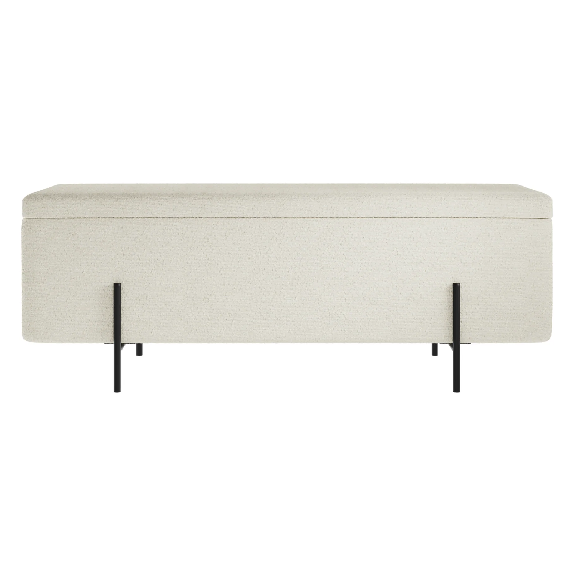 Lola Boucle Storage Ottoman | Ivory/Matt Black - Image 2