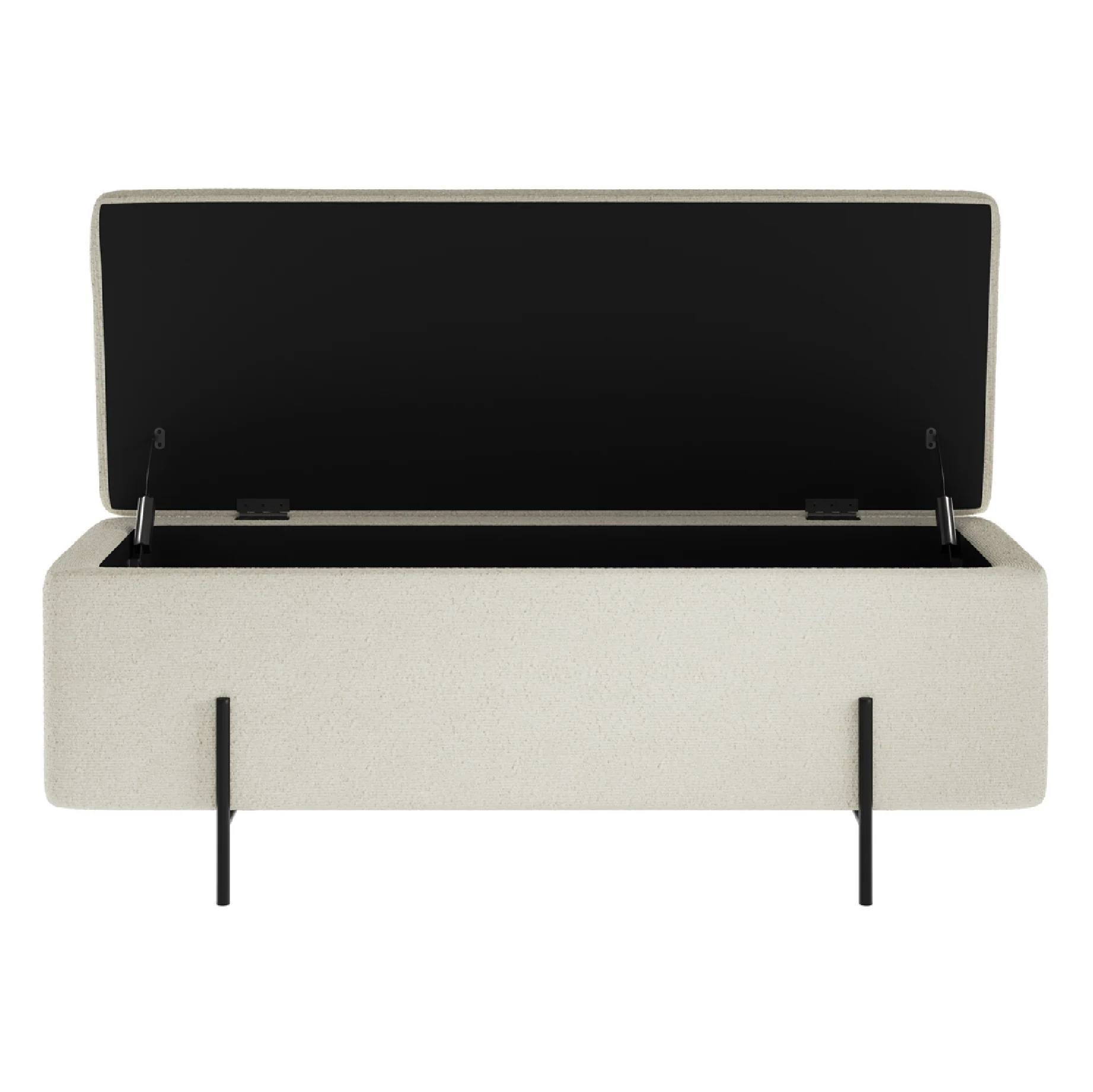 Lola Boucle Storage Ottoman | Ivory/Matt Black - Image 3