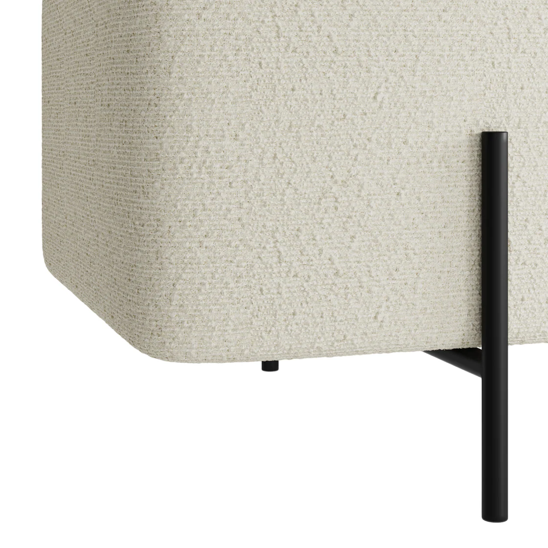 Lola Boucle Storage Ottoman | Ivory/Matt Black - Image 5