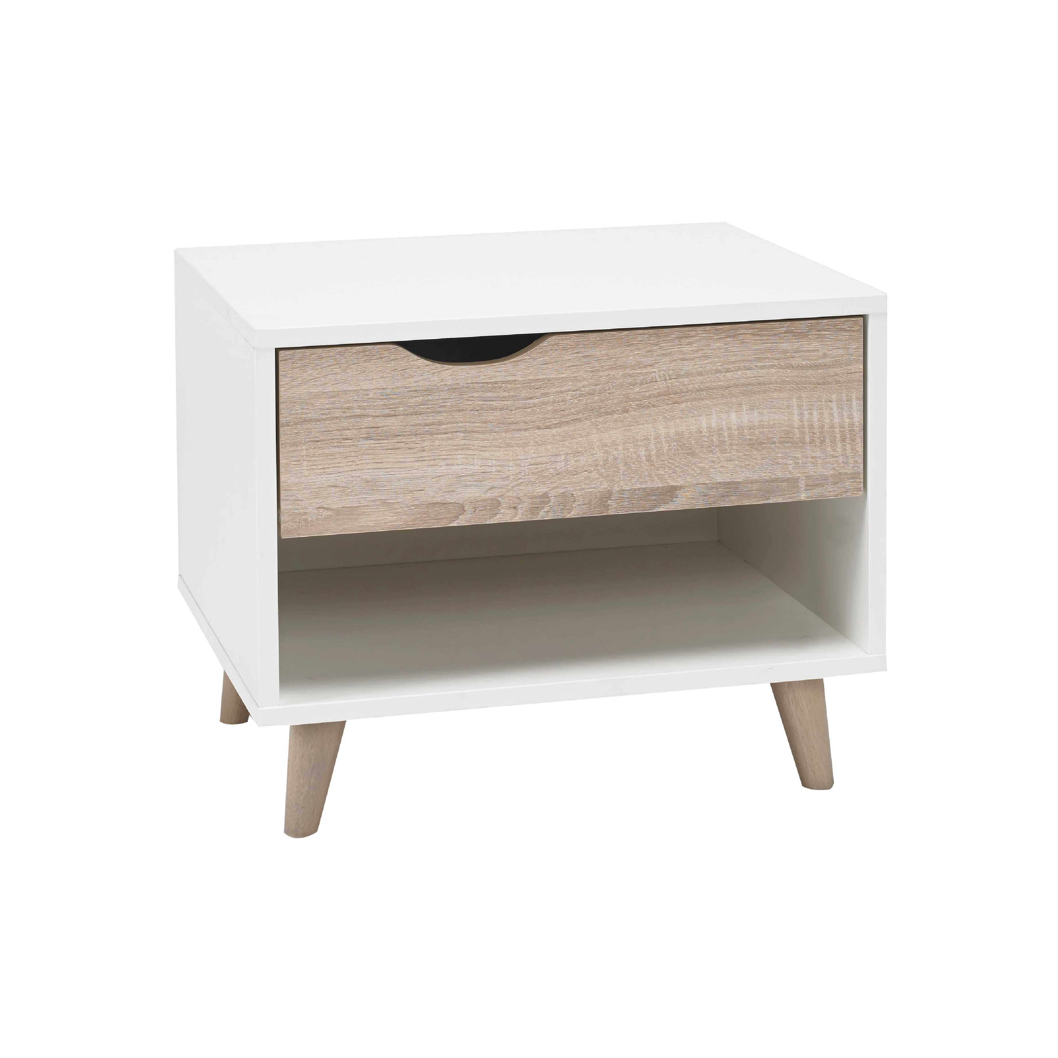 Stockholm 1 Drawer Bedside Cabinet | White Oak - Image 2