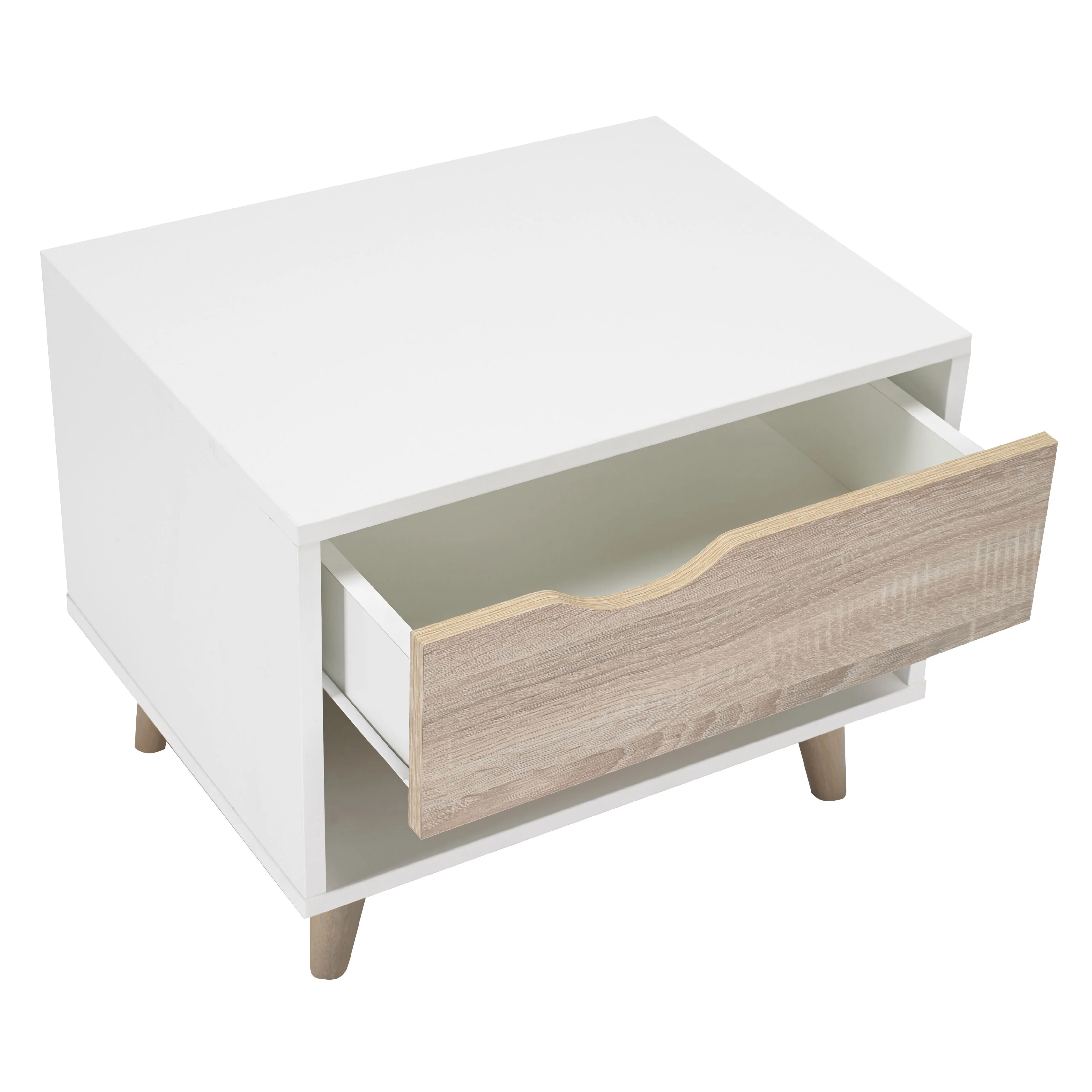 Stockholm 1 Drawer Bedside Cabinet | White Oak - Image 4