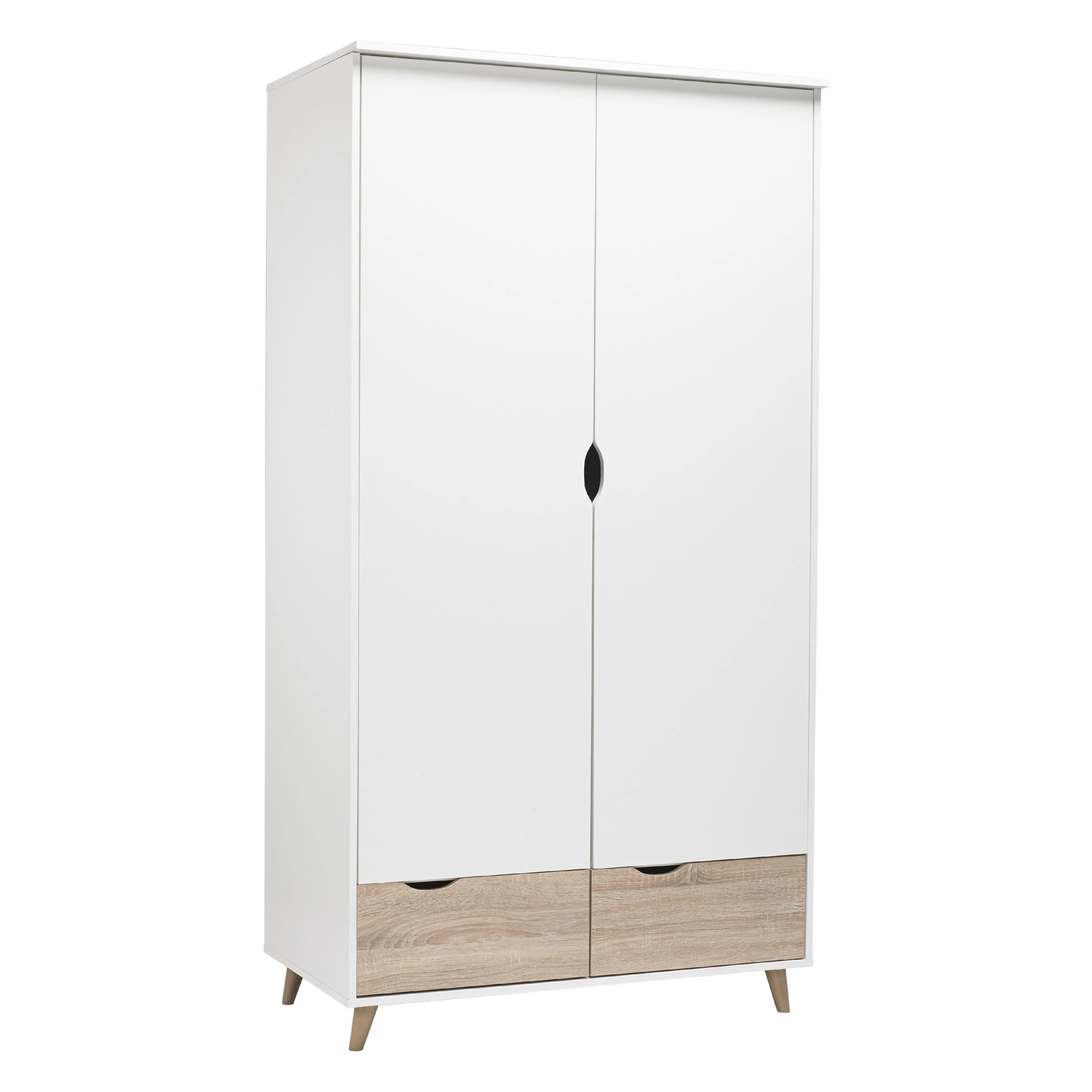 Stockholm 2 Door Wardrobe | White Oak - Image 2