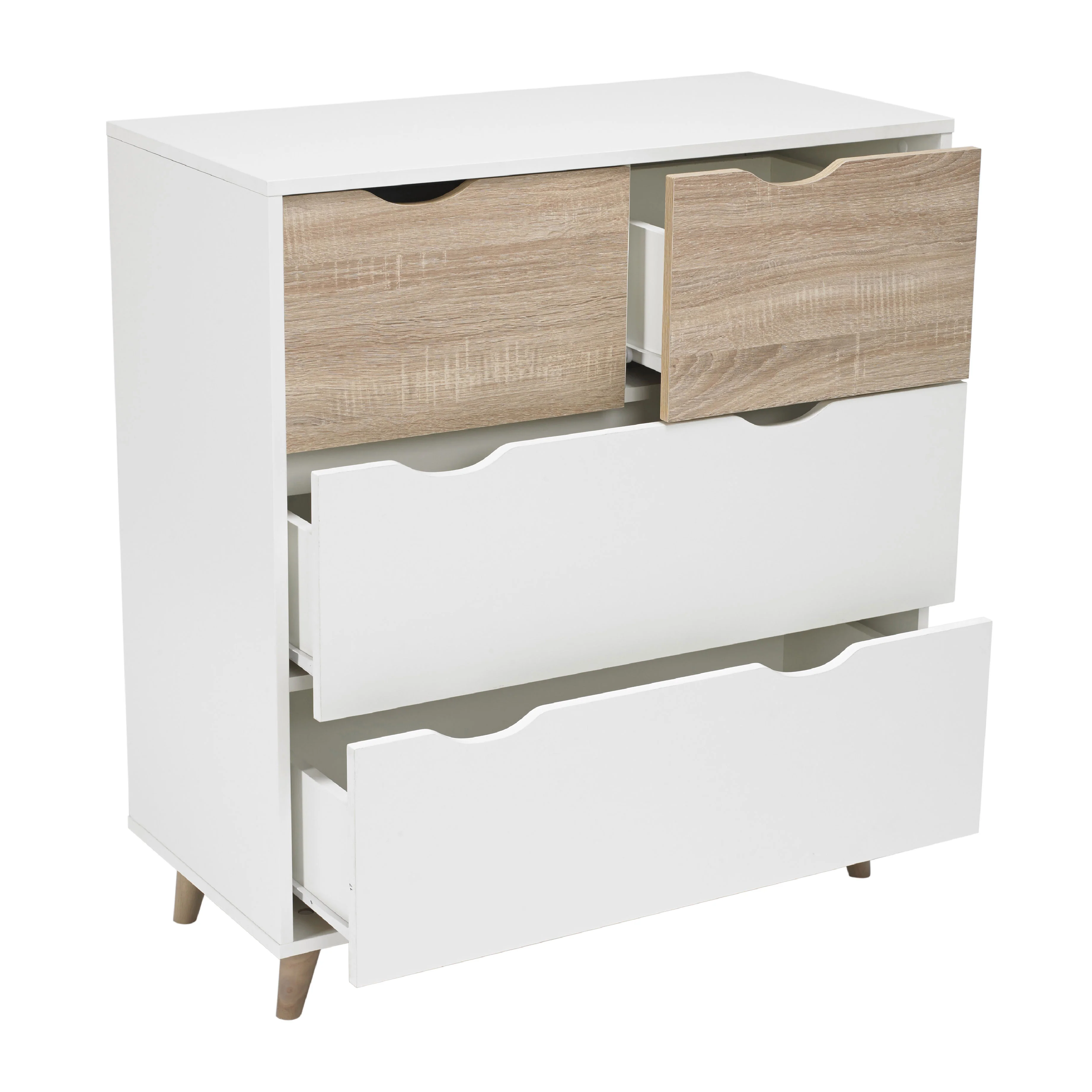 Stockholm 4 Drawer Chest | White Oak - Image 4