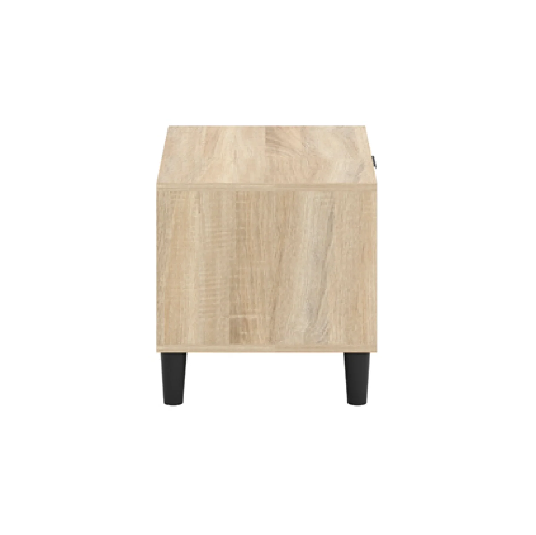 Stockholm Chevron 1 Drawer Bedside Cabinet | Natural/Black - Image 5
