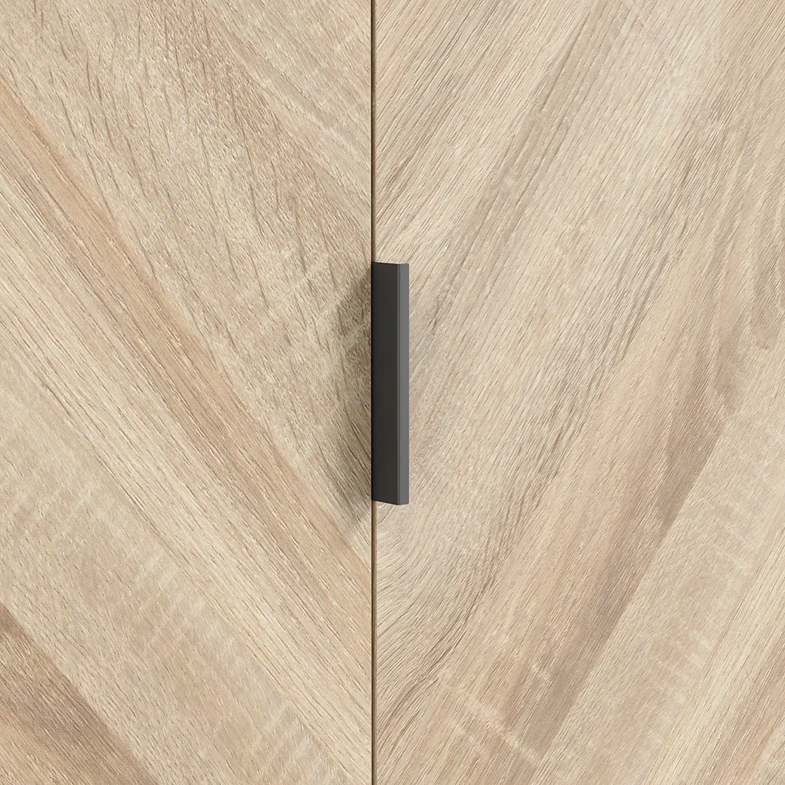 Stockholm Chevron 2 Door Wardrobe | Natural/Black - Image 5